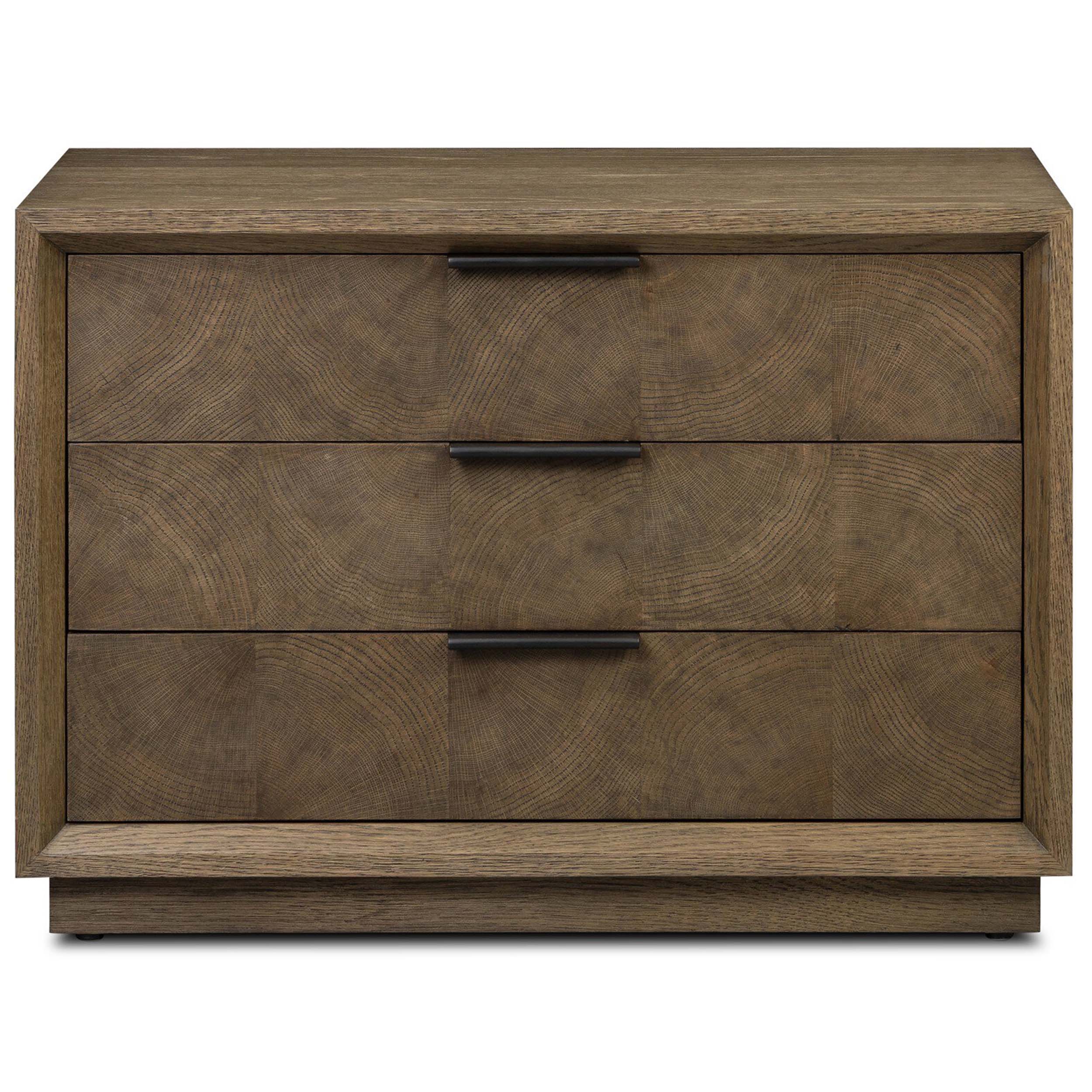 Salta Nightstand, Brown Oak Thin Oyster