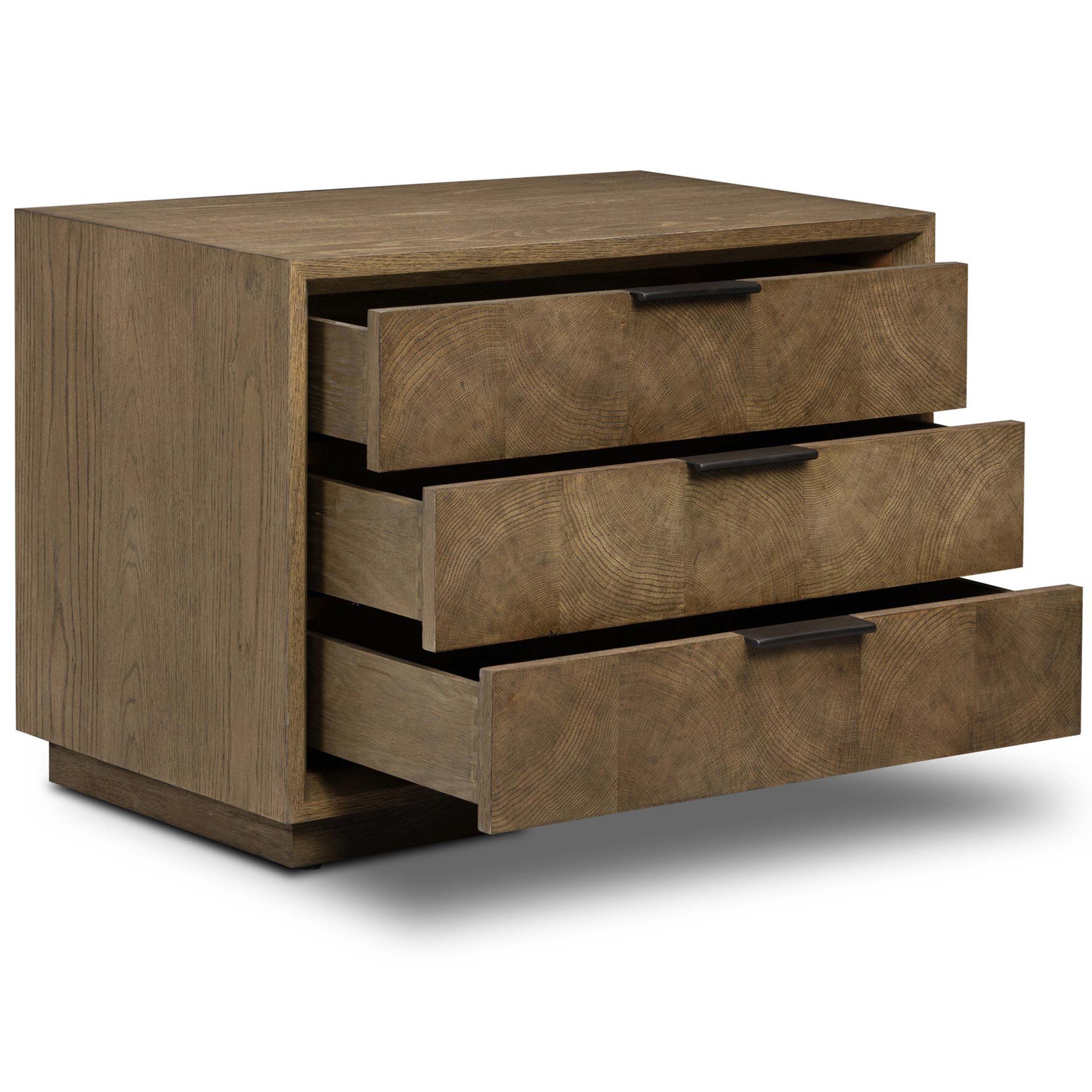 Salta Nightstand, Brown Oak Thin Oyster