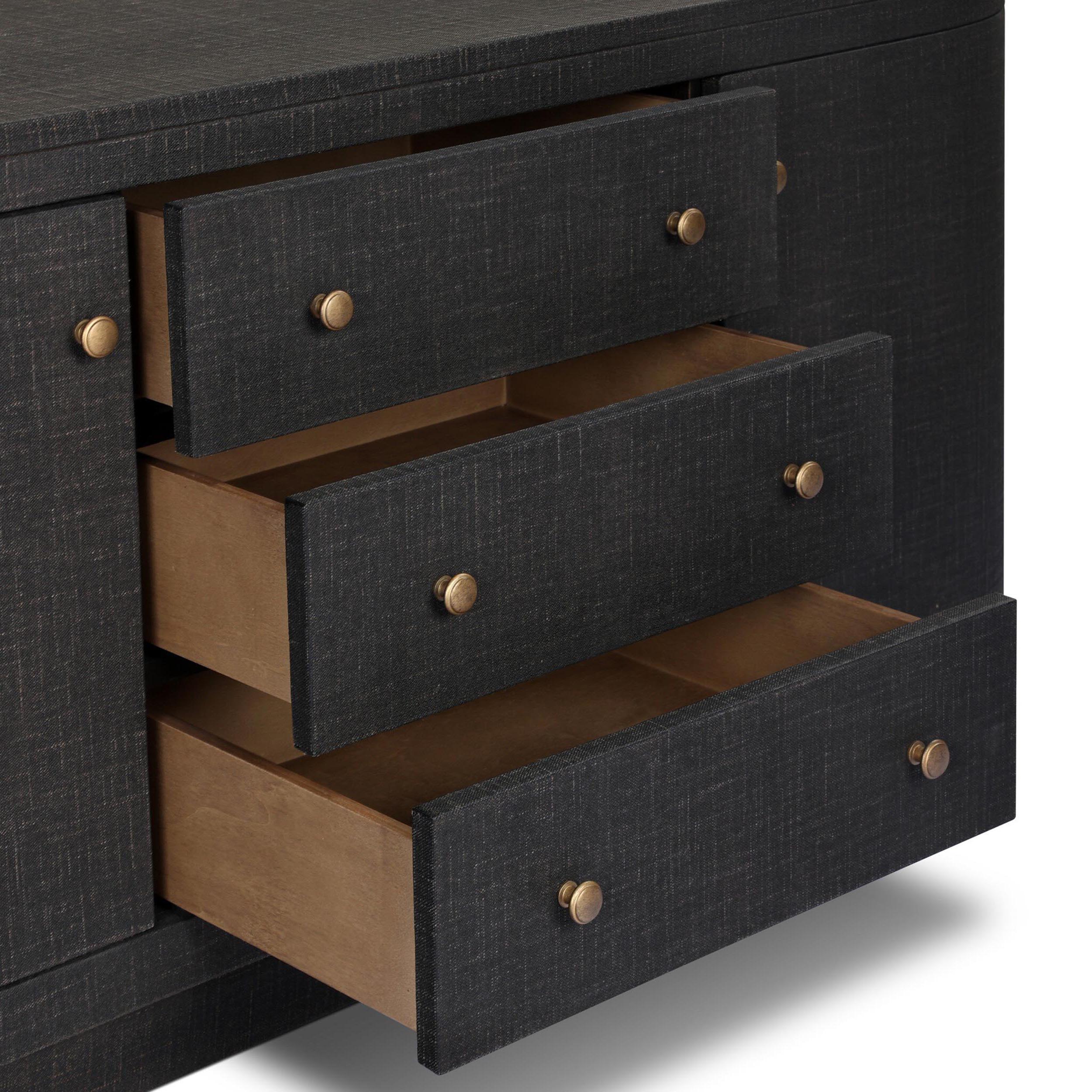 Amelia Media Console, Light Antique Brass
