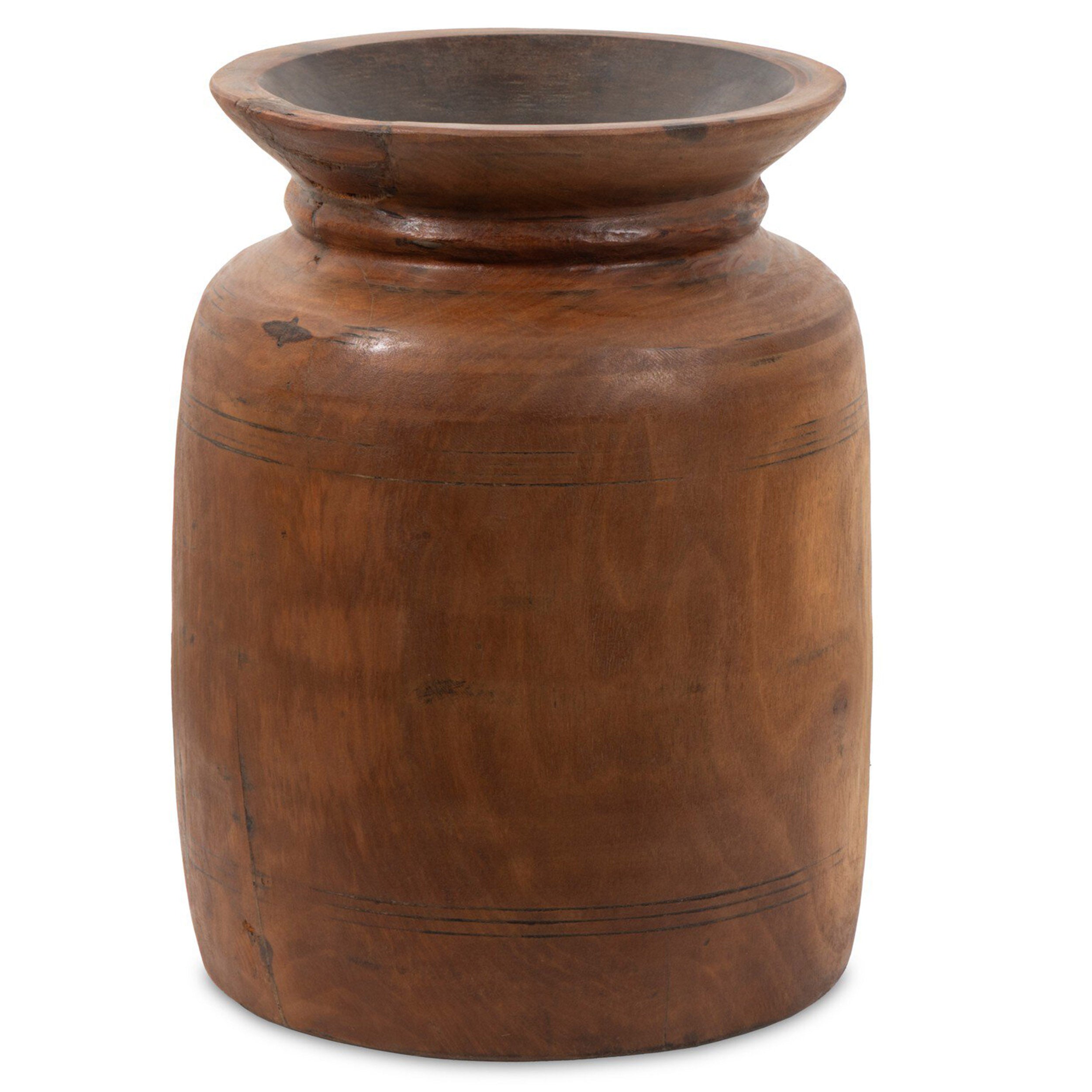 Malbi Wood Vessel, Brown Reclaimed