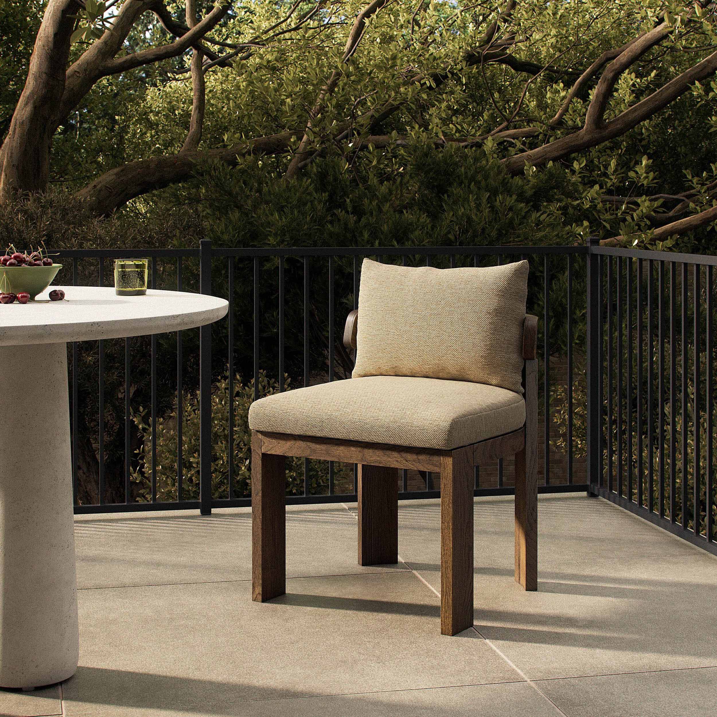 Jackson Outdoor Armless Dining Chair, Ellor Beige