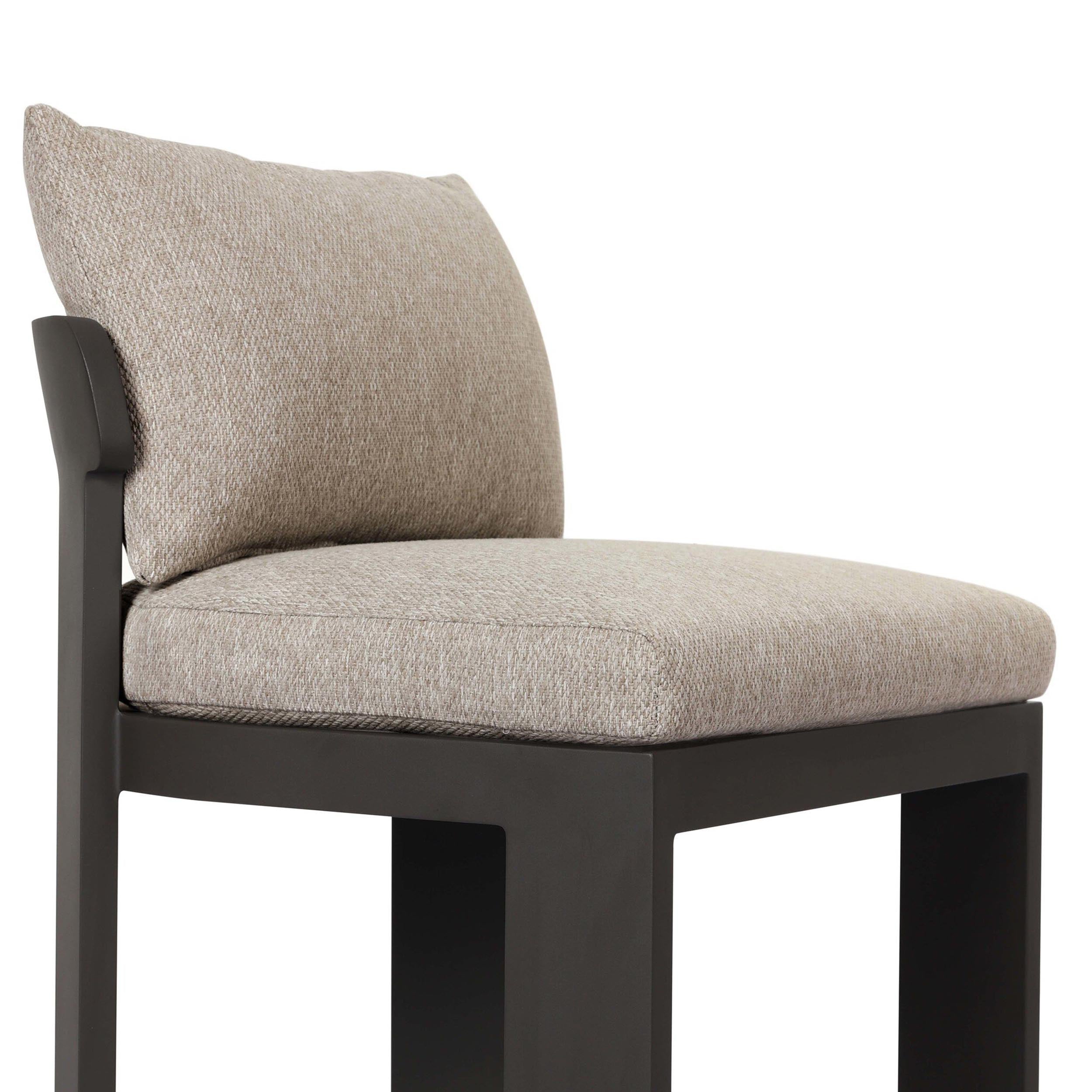 Jackson Outdoor Metal Armless Dining Chair, Concha Fog