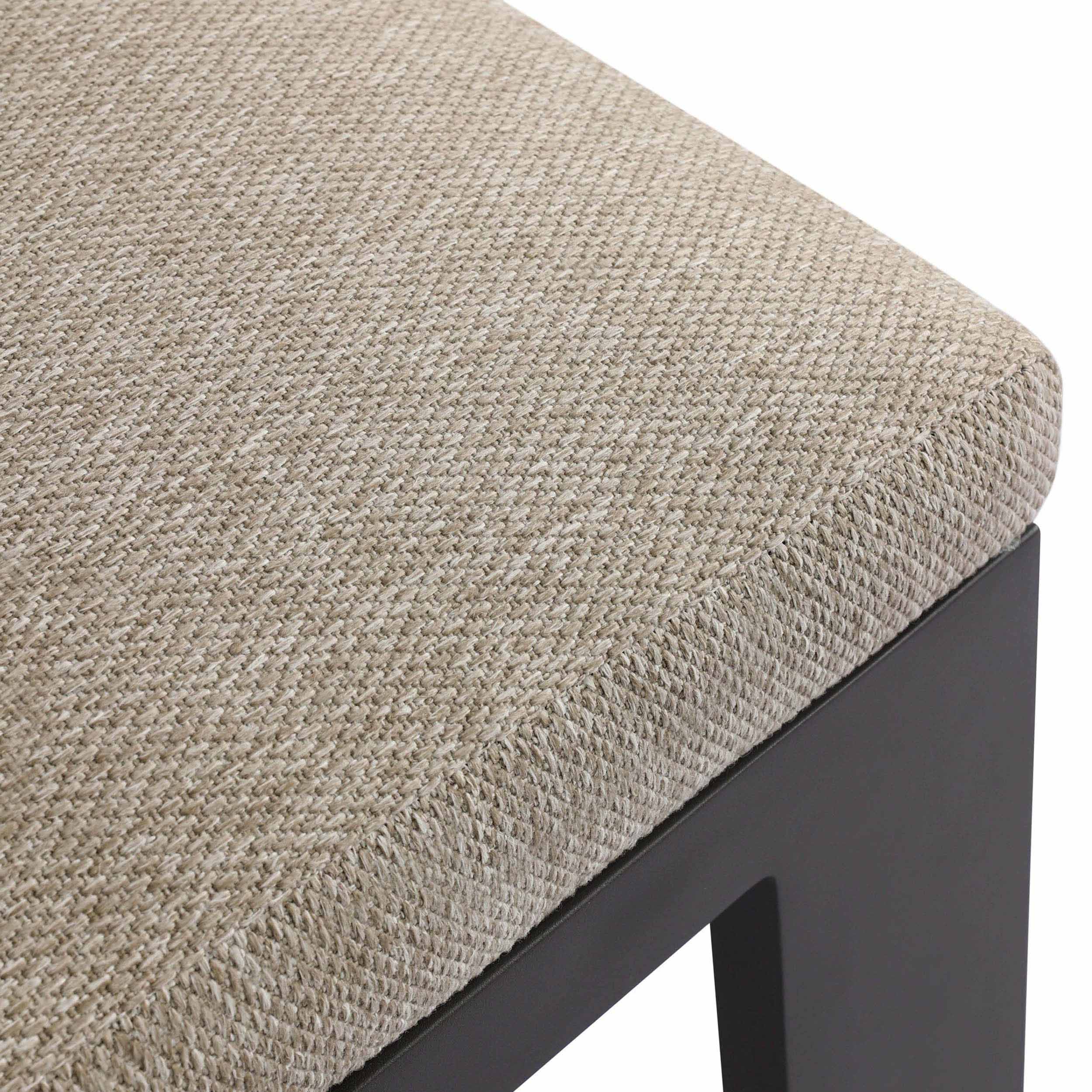 Jackson Outdoor Metal Armless Dining Chair, Concha Fog
