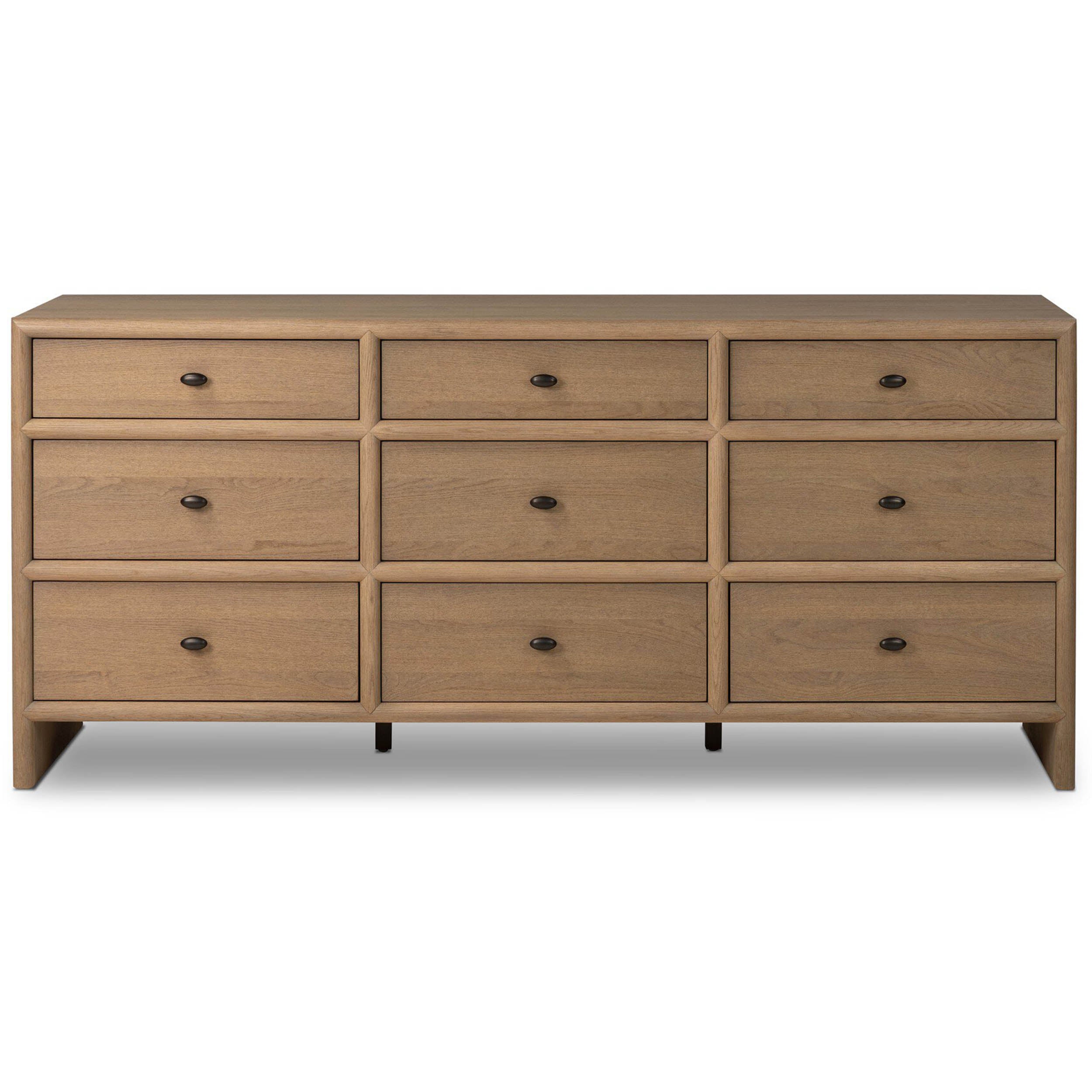 Analisa 9 Drawer Dresser, Sandy Oak Veneer