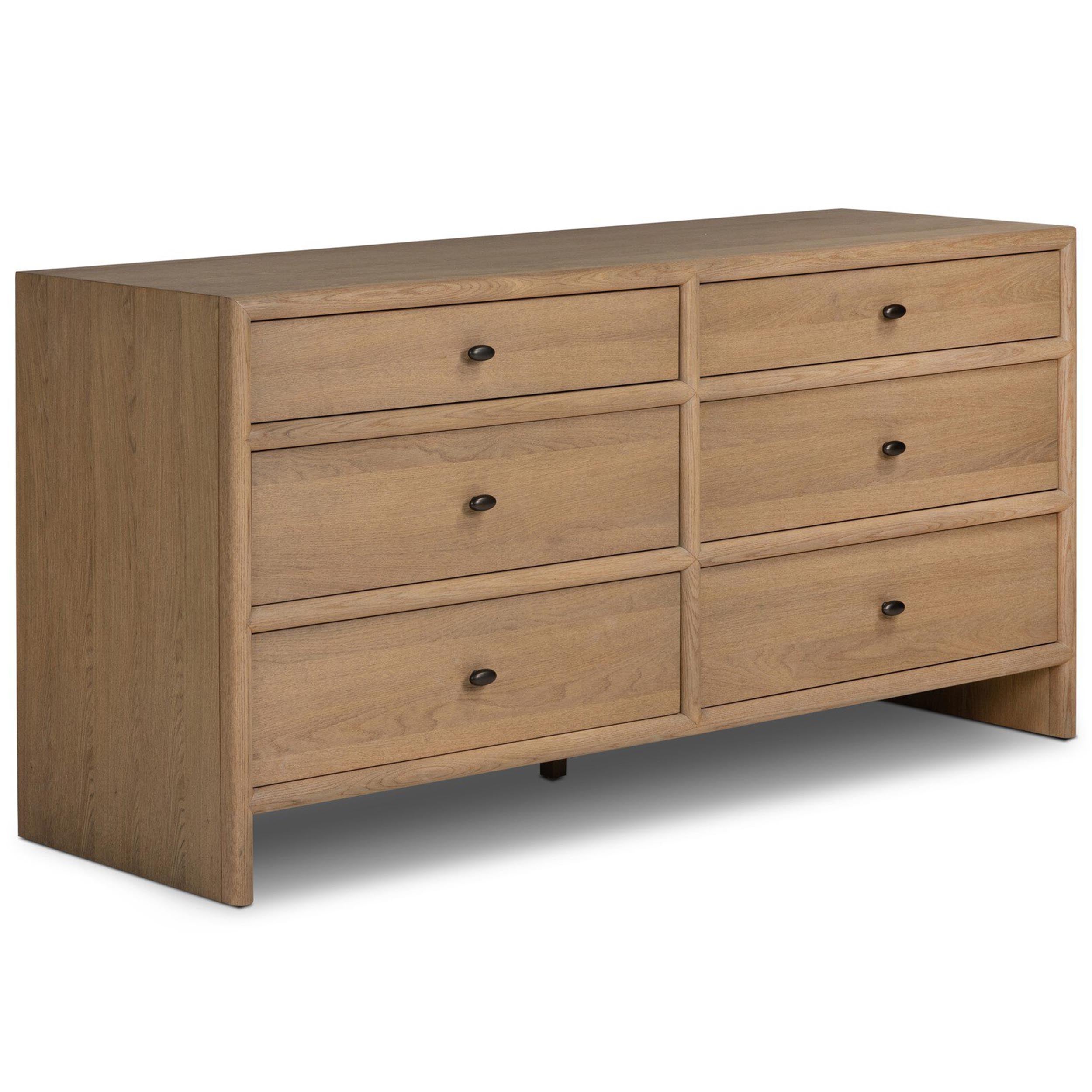 Analisa 6 Drawer Dresser, Sandy Oak Veneer