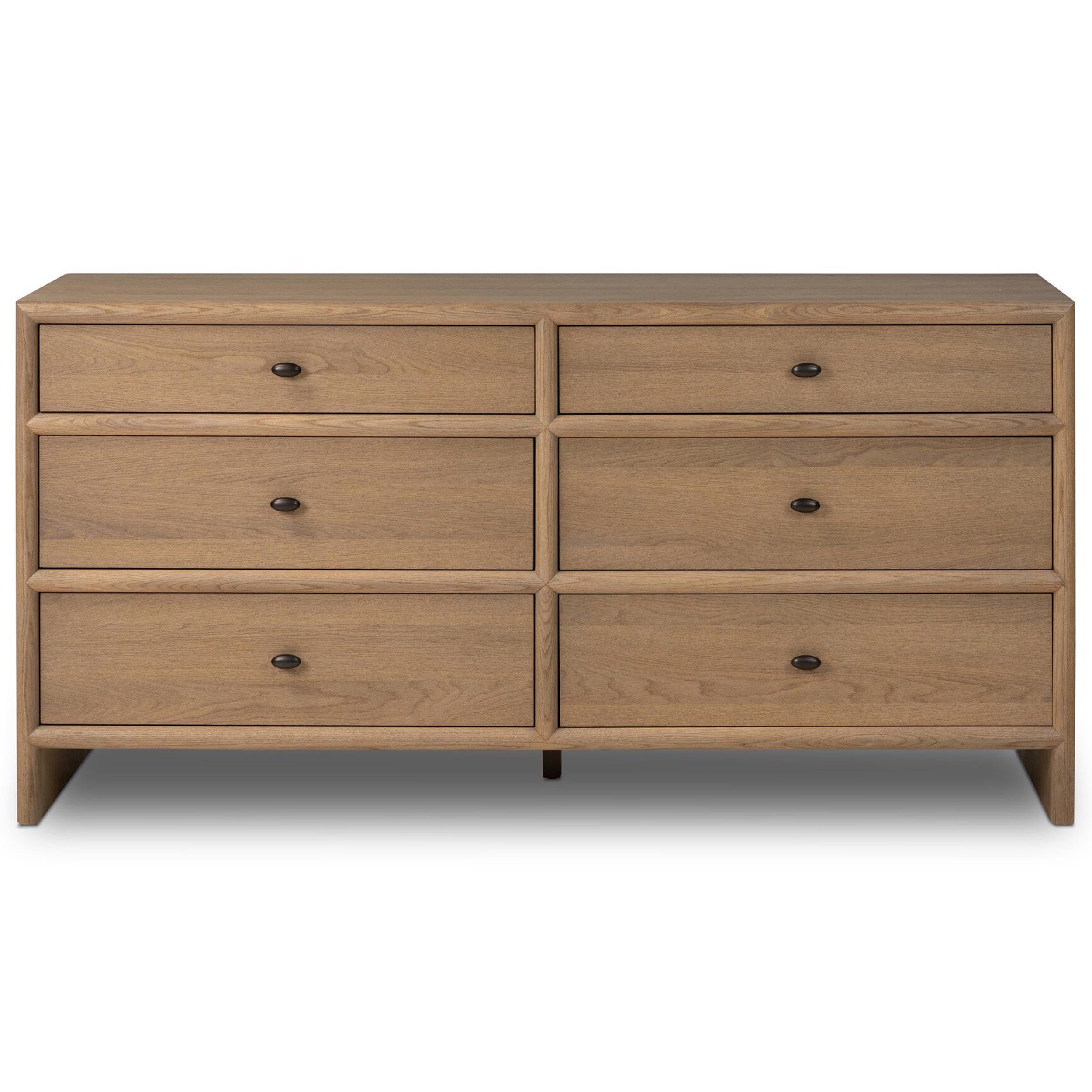 Analisa 6 Drawer Dresser, Sandy Oak Veneer