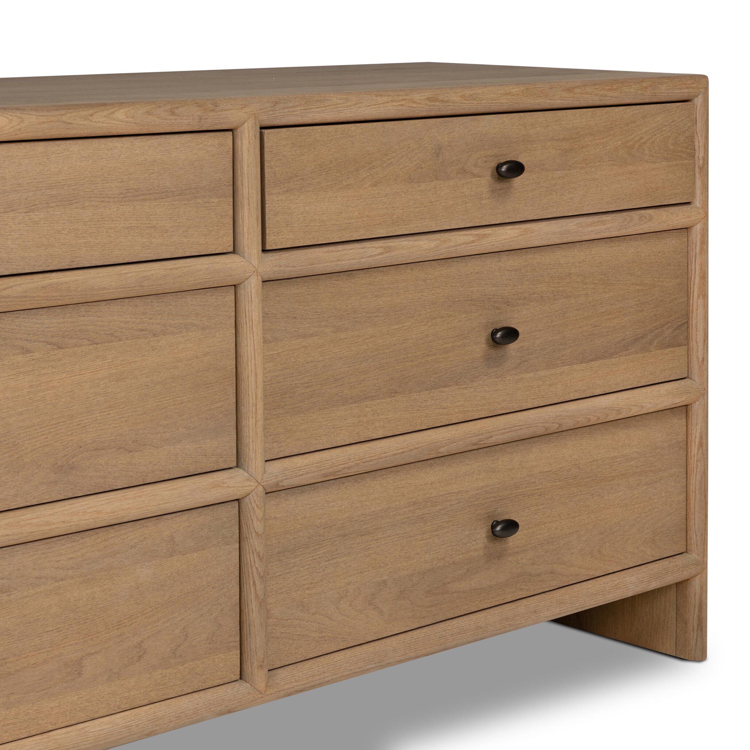 Analisa 6 Drawer Dresser, Sandy Oak Veneer