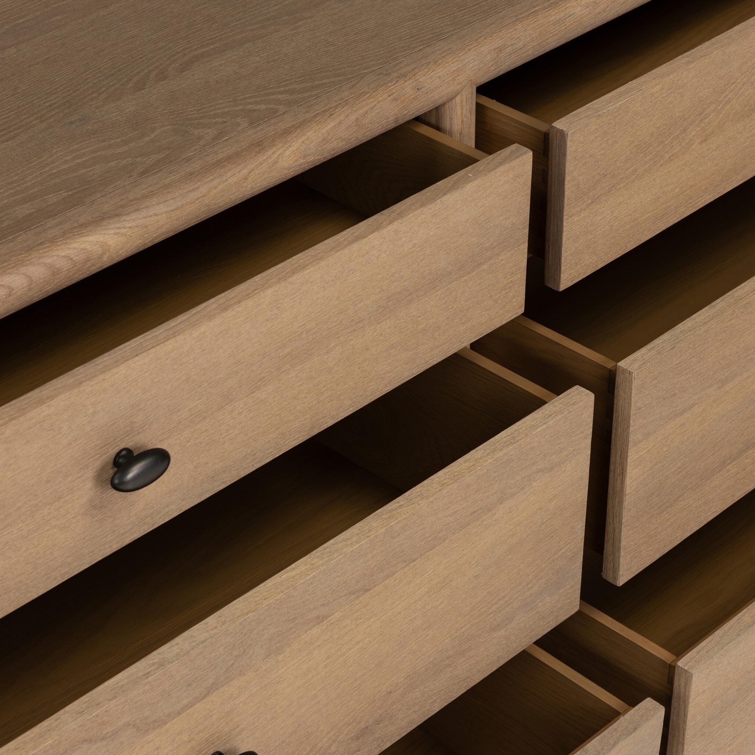 Analisa 6 Drawer Dresser, Sandy Oak Veneer