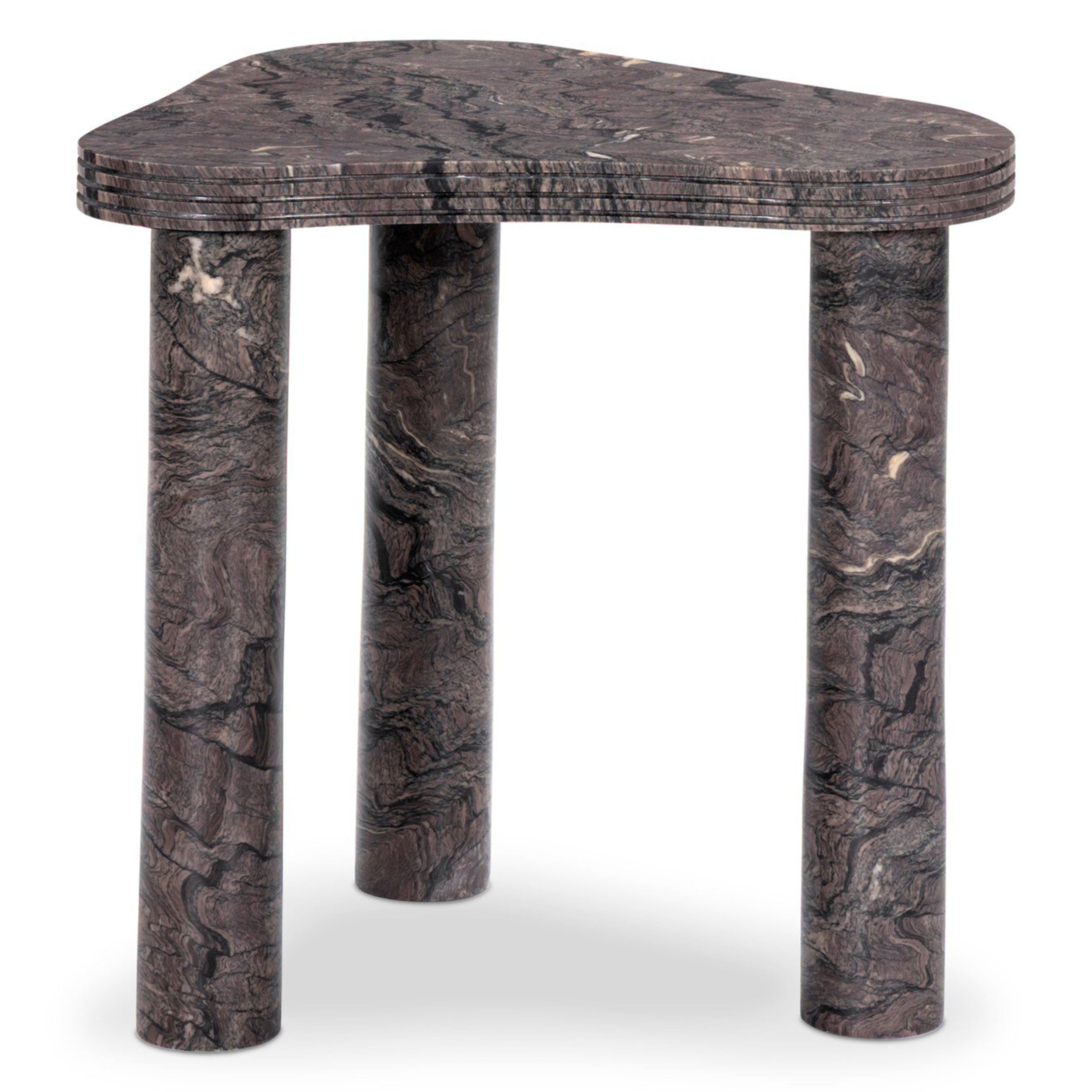 Manoli End Table, Smoke Plum Marble