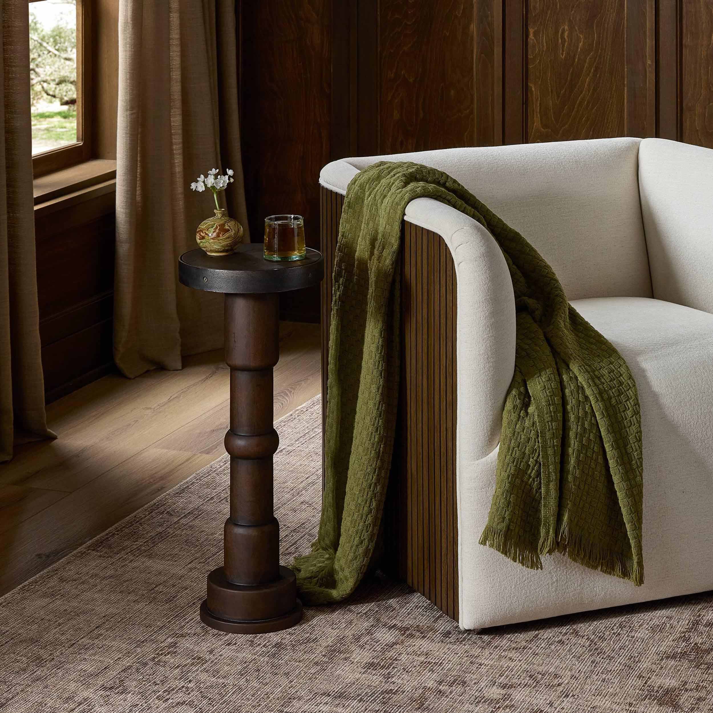 Mizu End Table, Aged Belgium Bleach