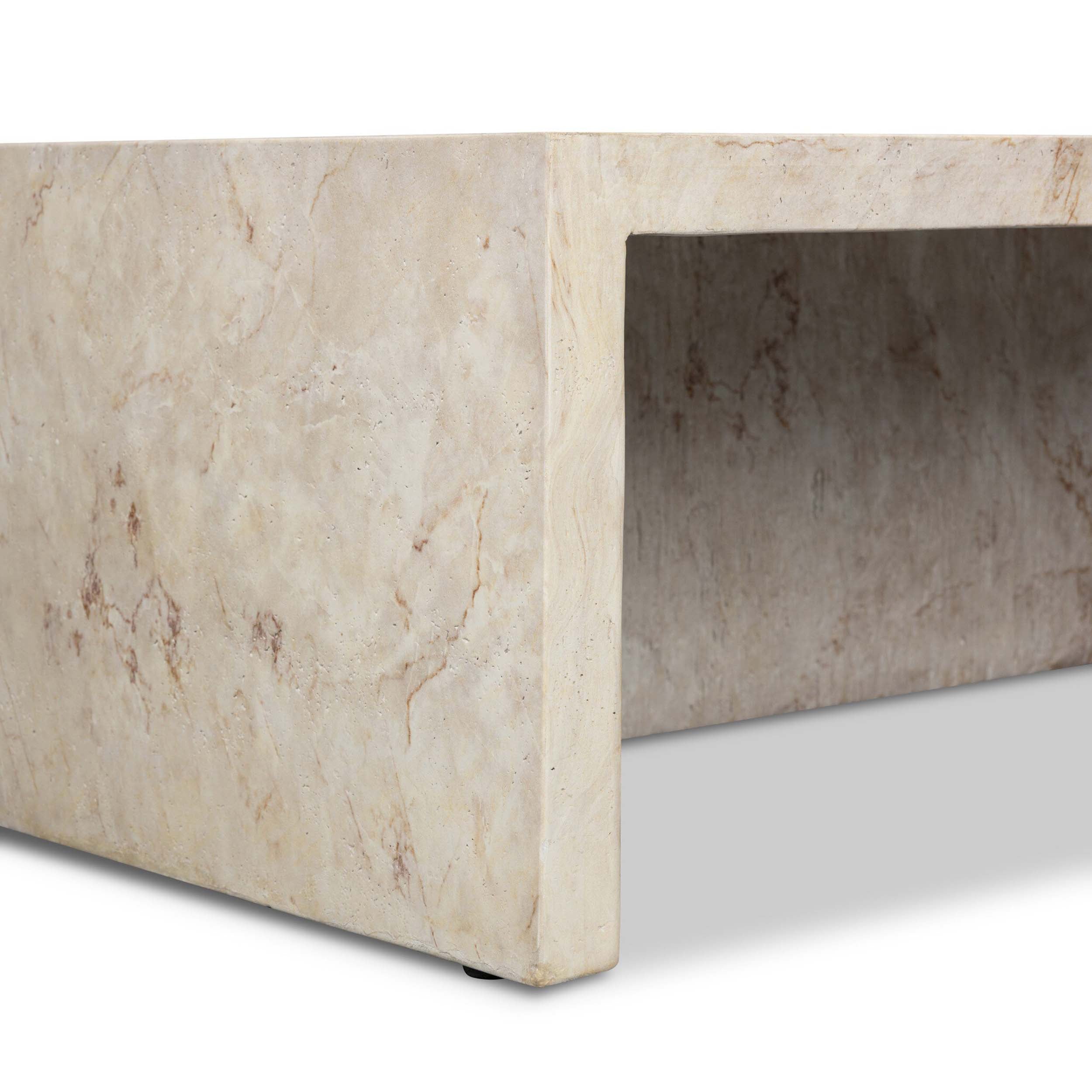 Ludlow Outdoor Coffee Table, Natural Veined Concrete