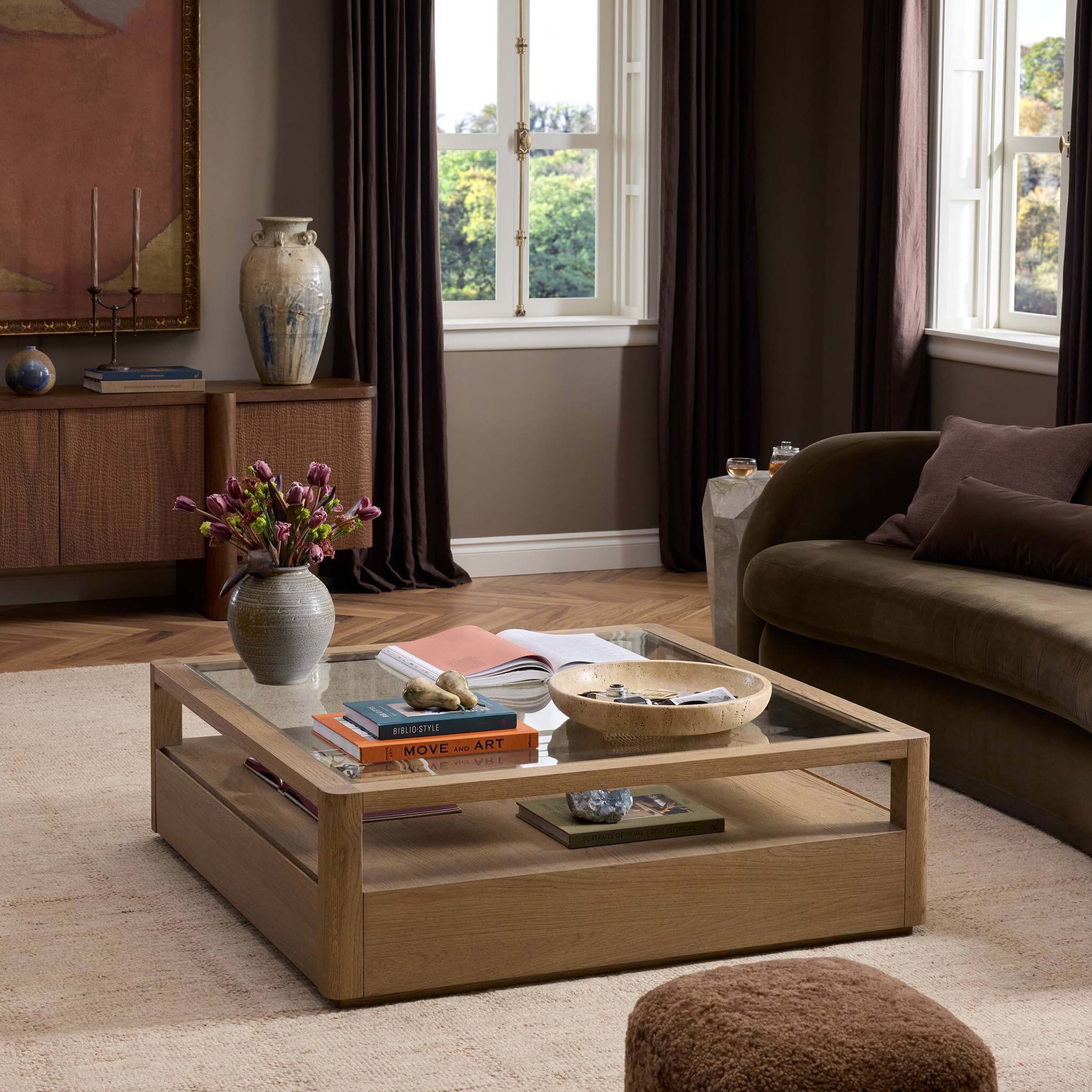 Shiloh Coffee Table, Tempered Glass
