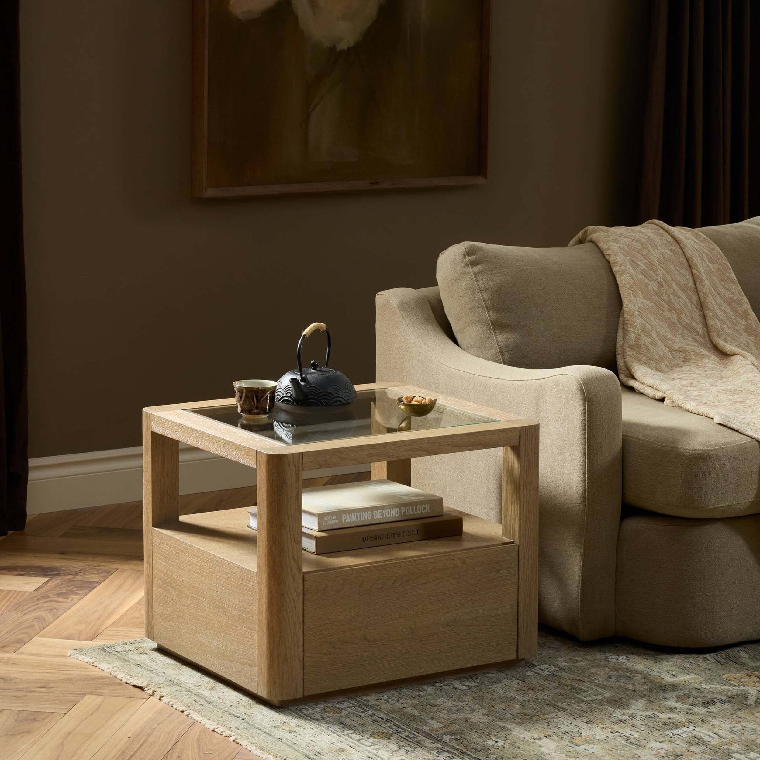 Shiloh End Table, Tempered Glass