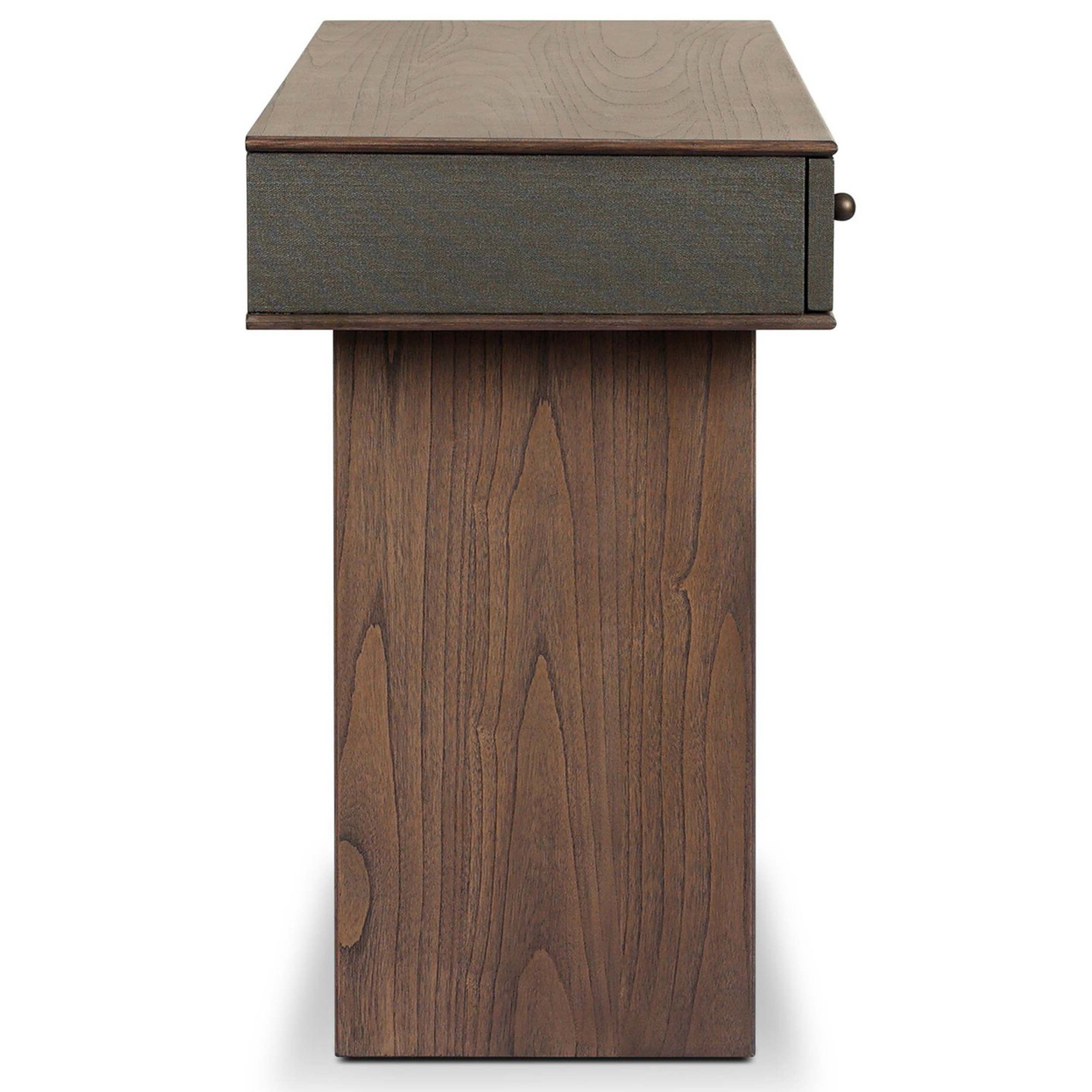 Soloman Console Table, Stained Saddle Brown Sungkai Veneer