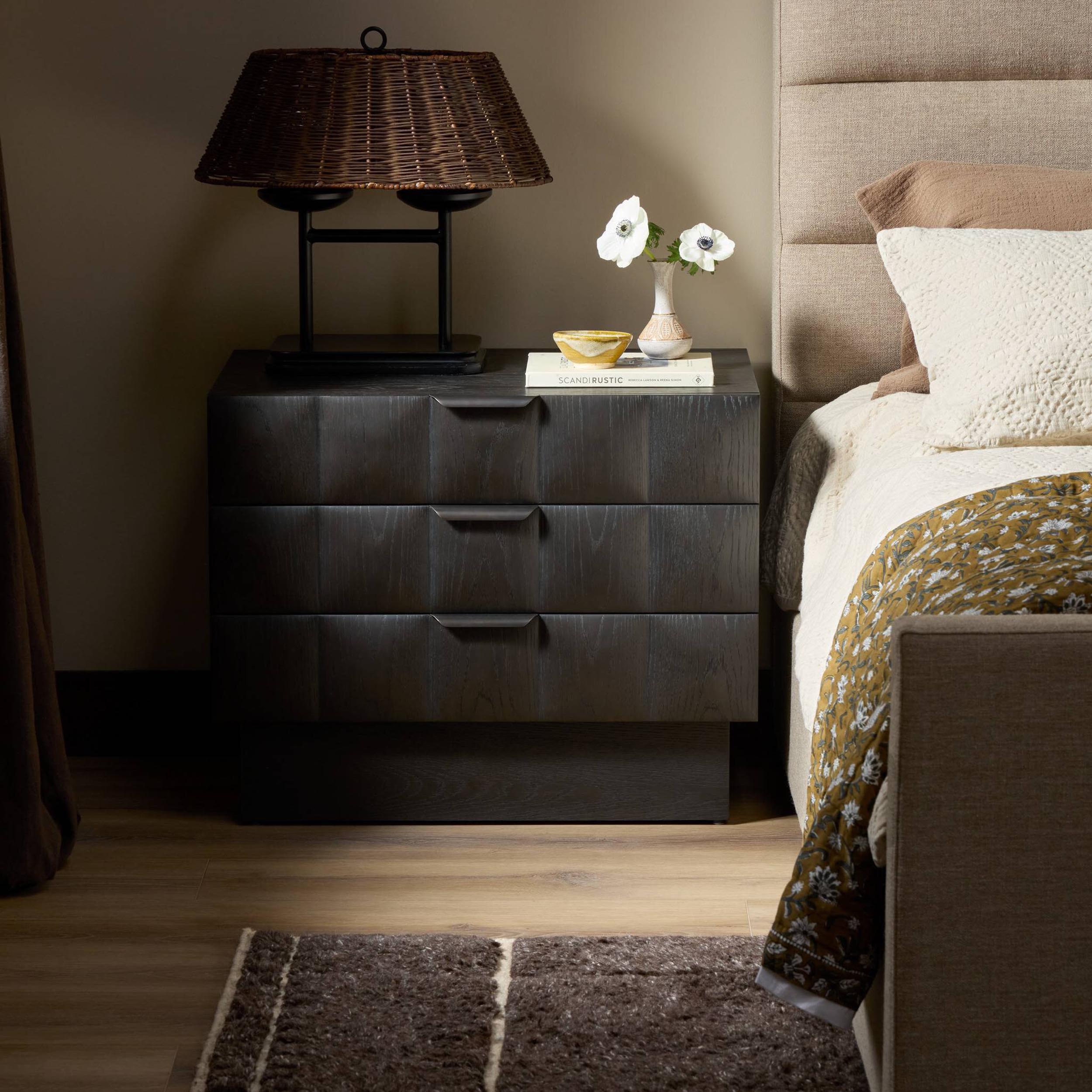 Swell Nightstand, Dry Black Oak Veneer