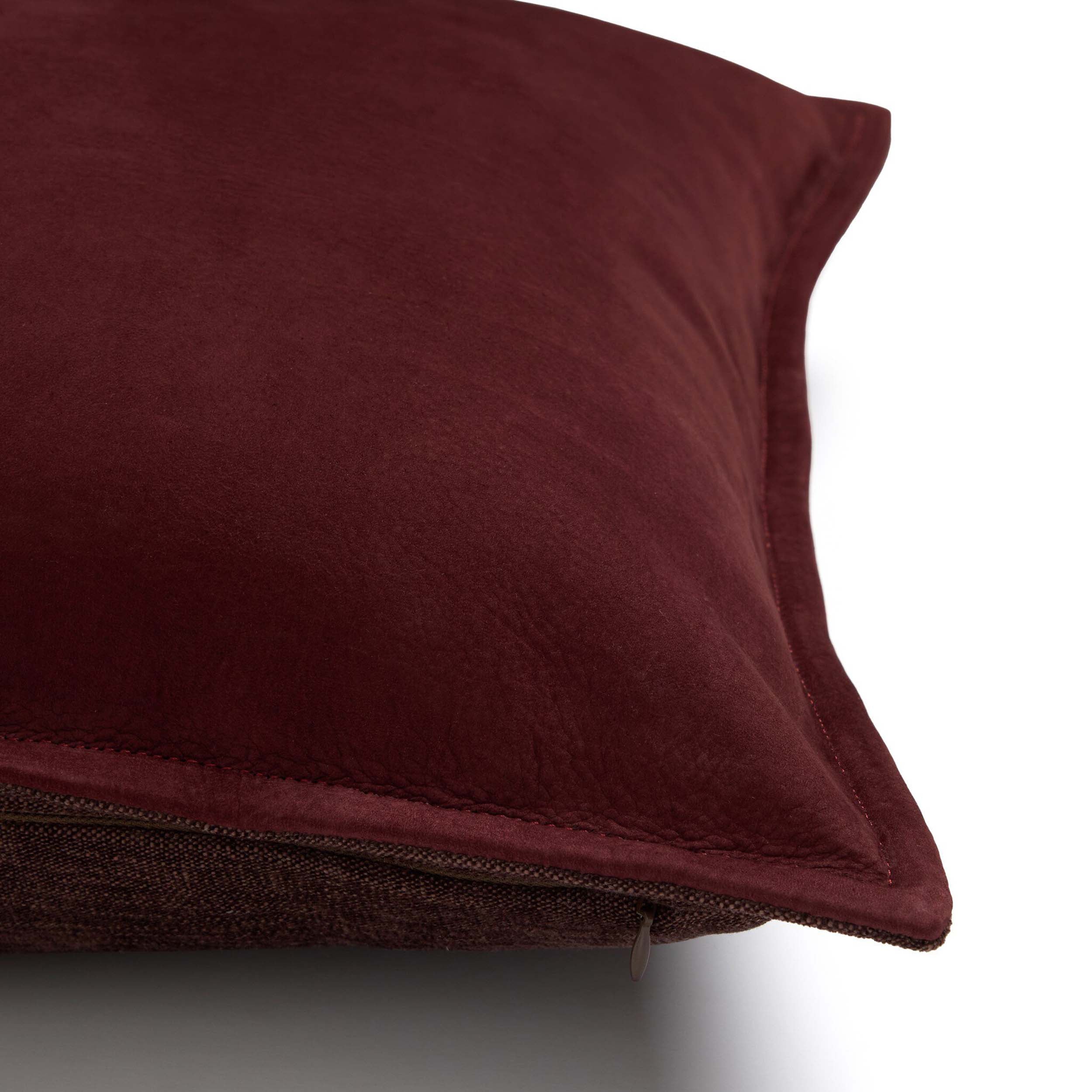 Trenton Pillow, Nubuck Burgundy