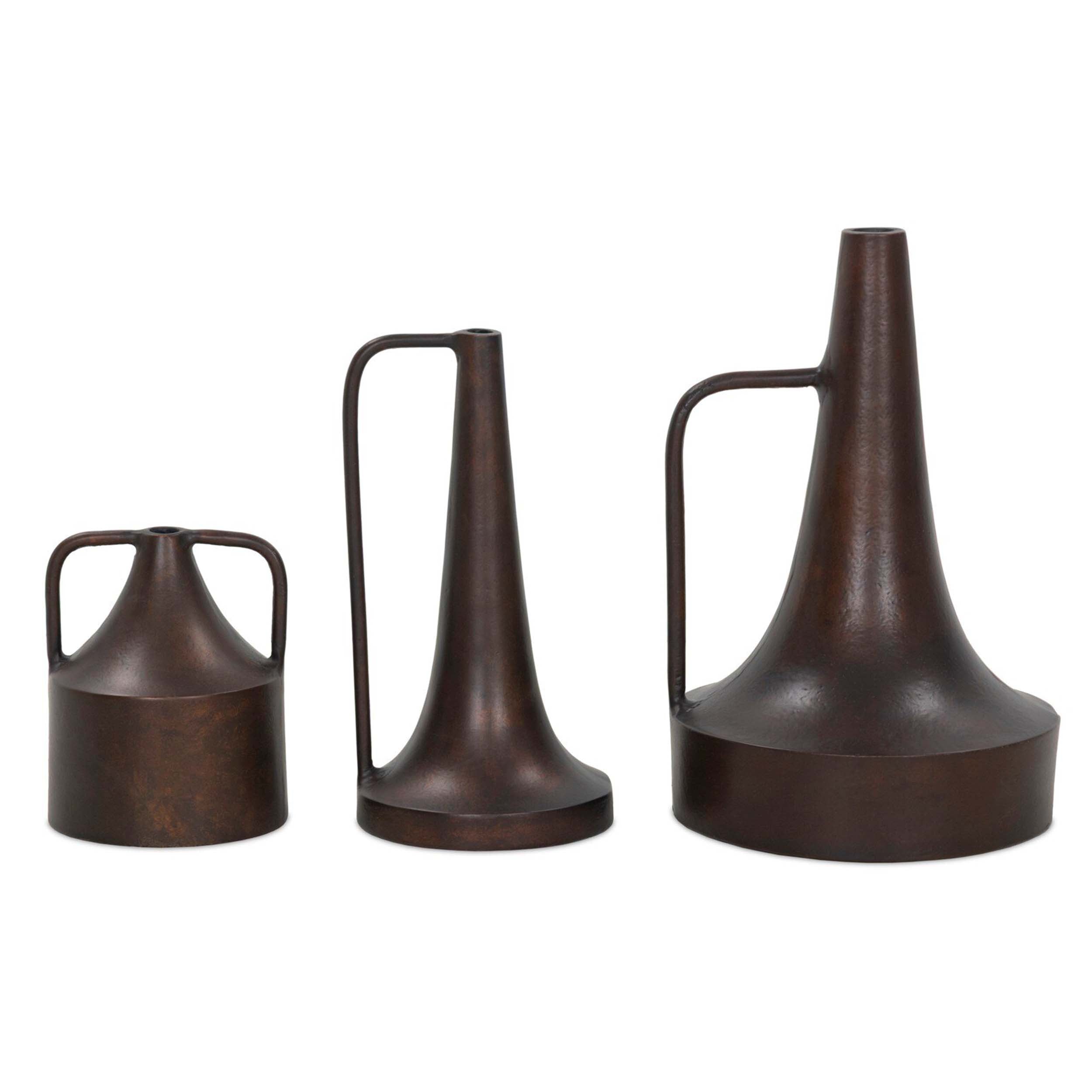 Tamba Vase Set, Antique Rust