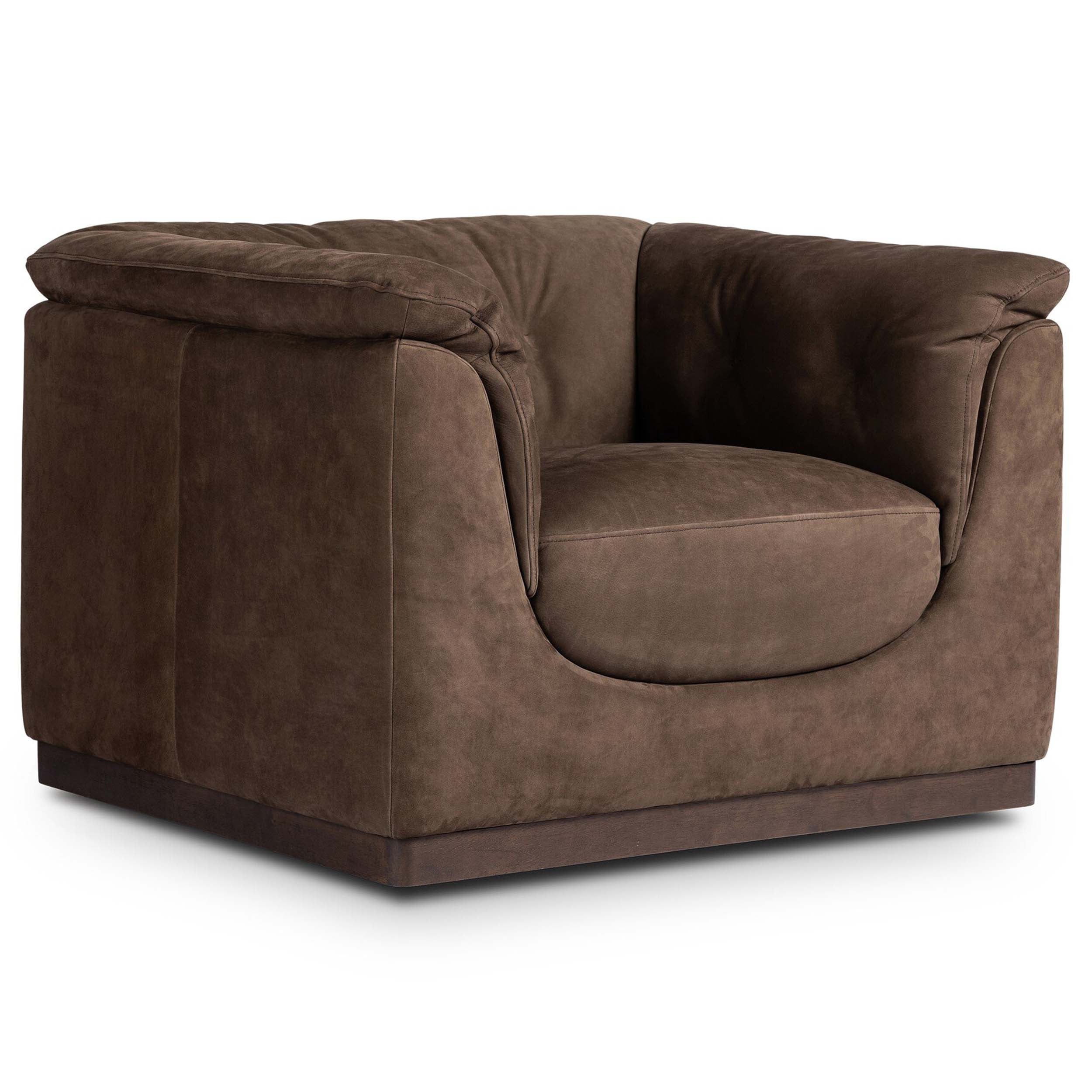 Santino Swivel Chair, Nubuck Cigar
