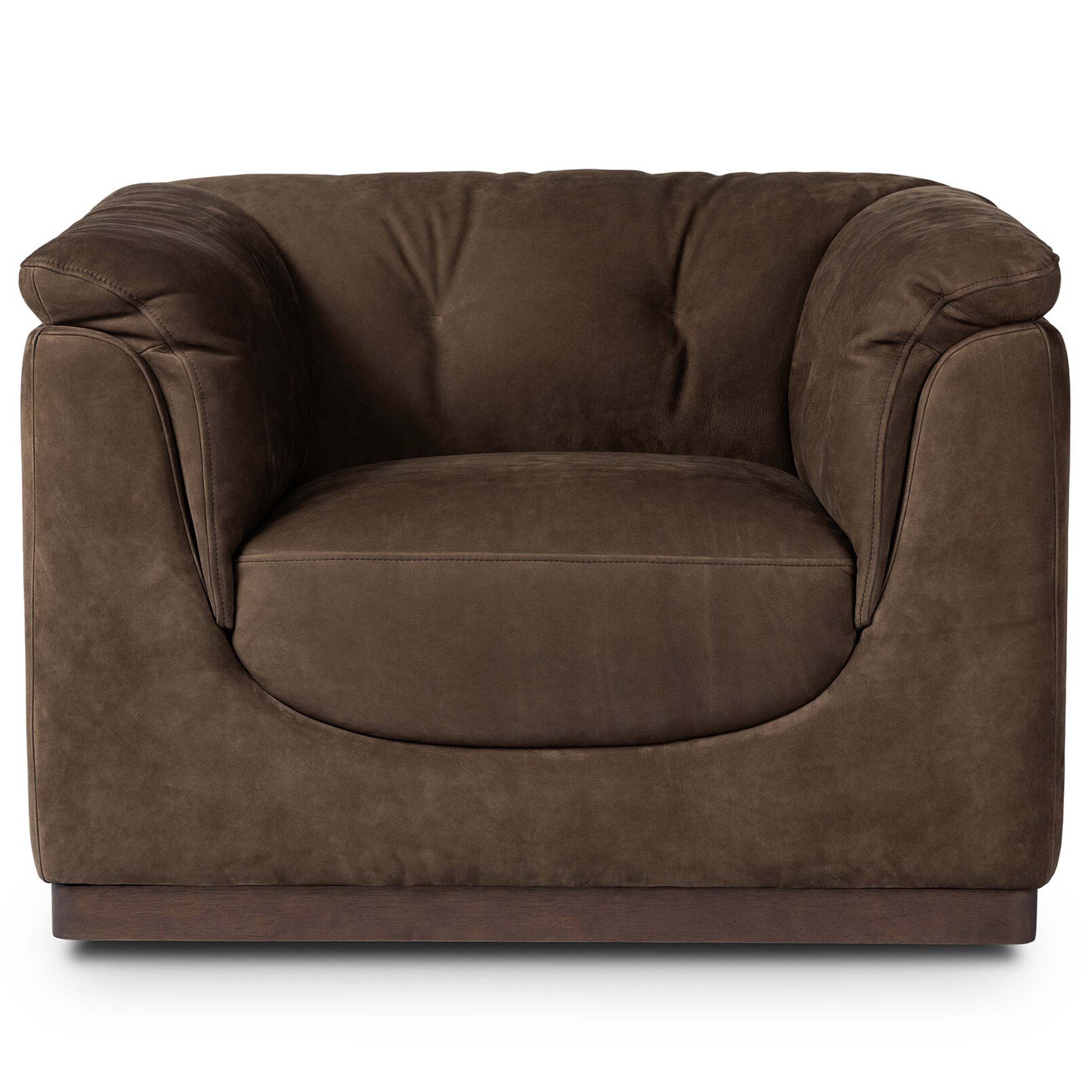 Santino Swivel Chair, Nubuck Cigar