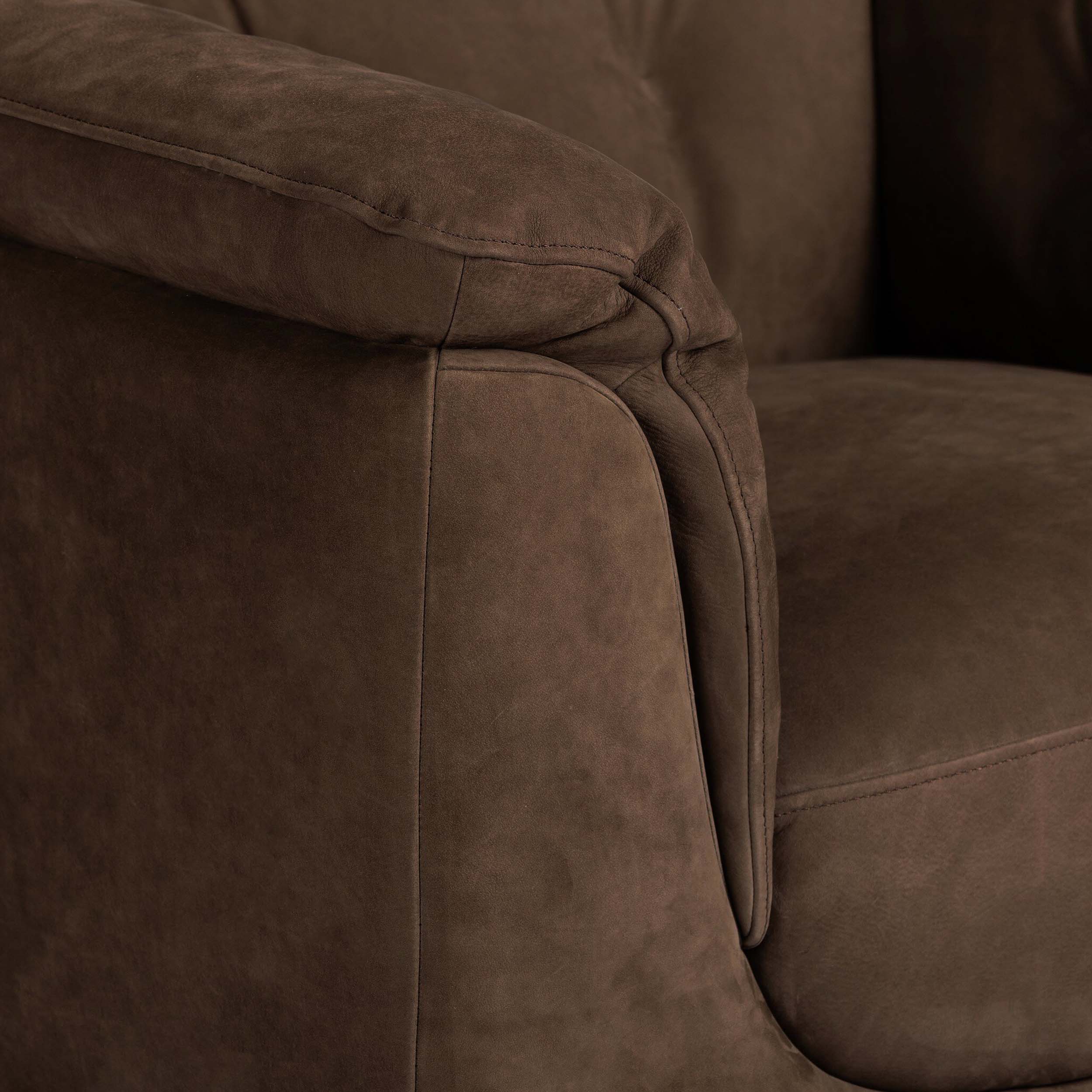 Santino Swivel Chair, Nubuck Cigar