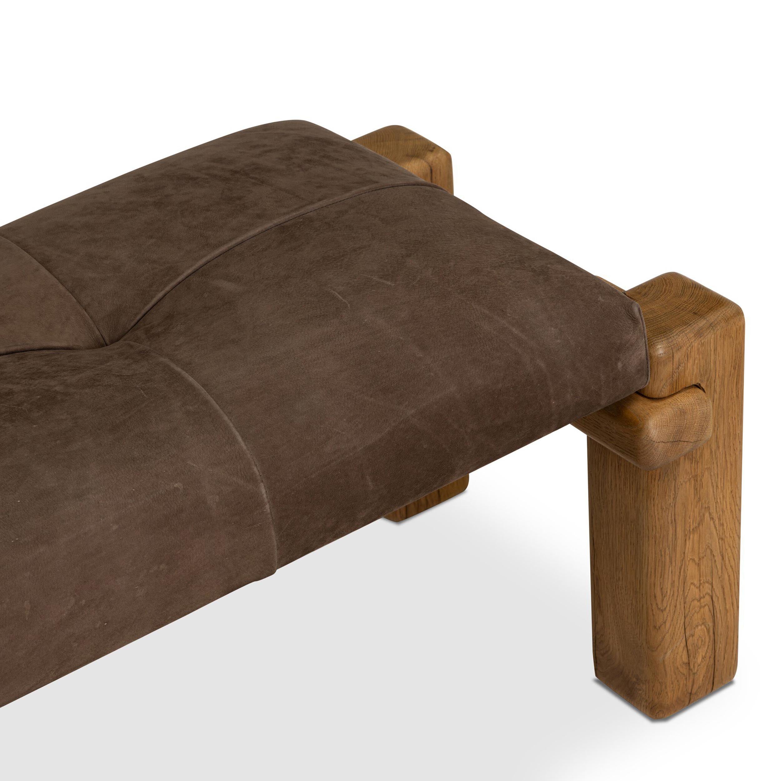Marcia Accent Bench, Nubuck Cigar