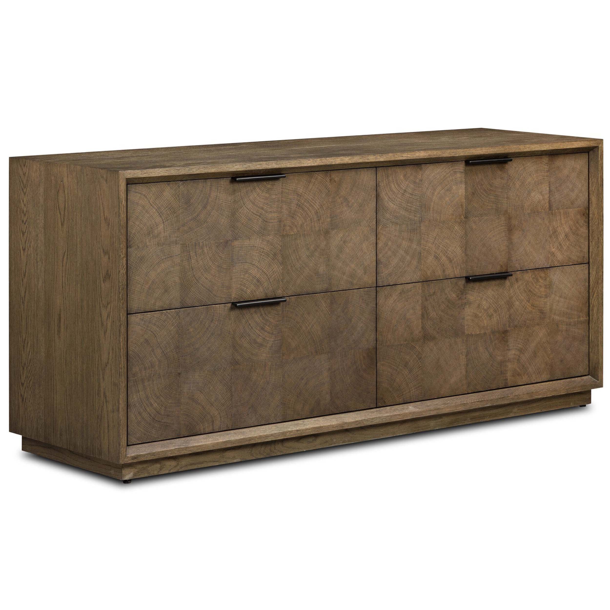 Salta 4 Drawer Dresser, Brown Oak Thin Oyster