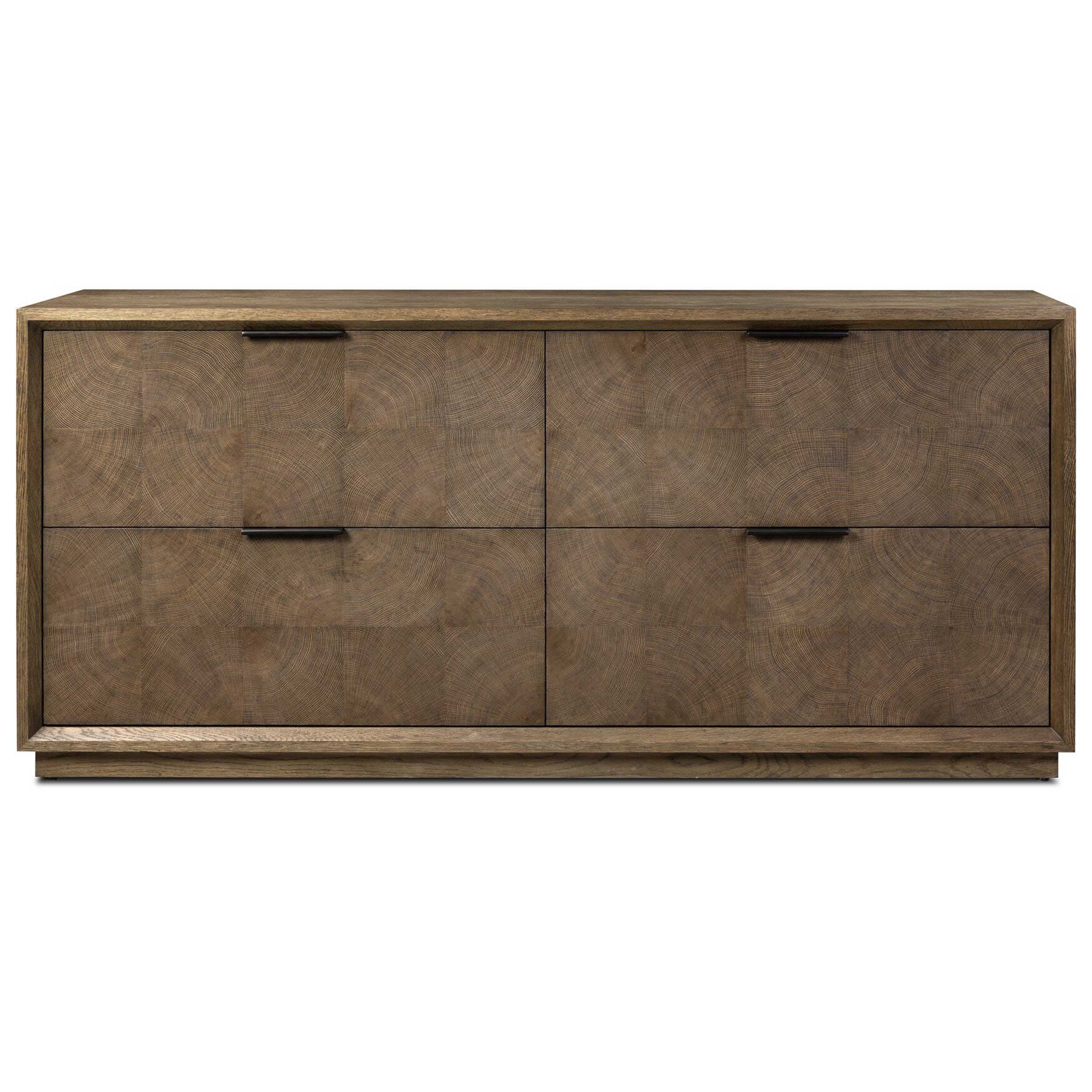 Salta 4 Drawer Dresser, Brown Oak Thin Oyster