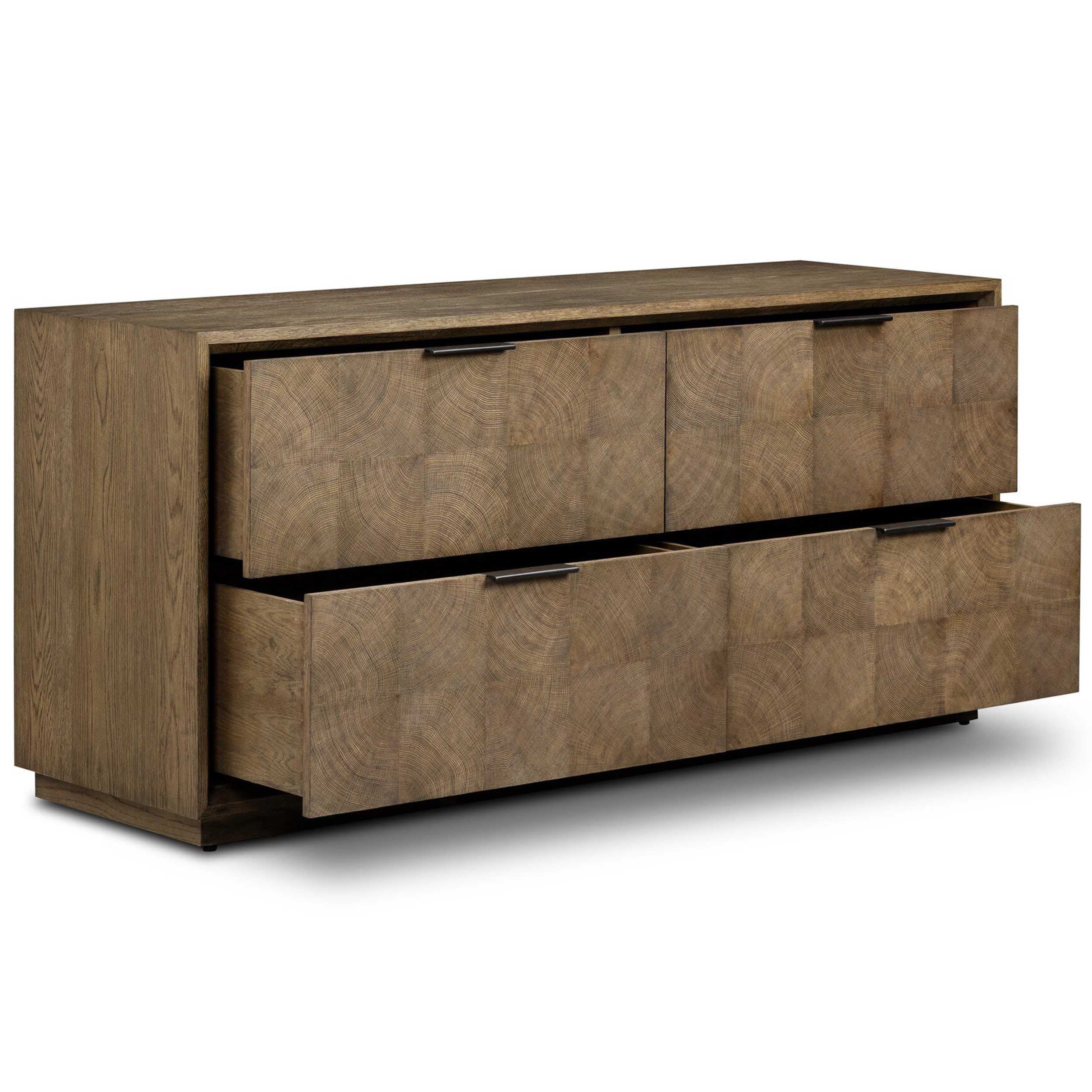 Salta 4 Drawer Dresser, Brown Oak Thin Oyster