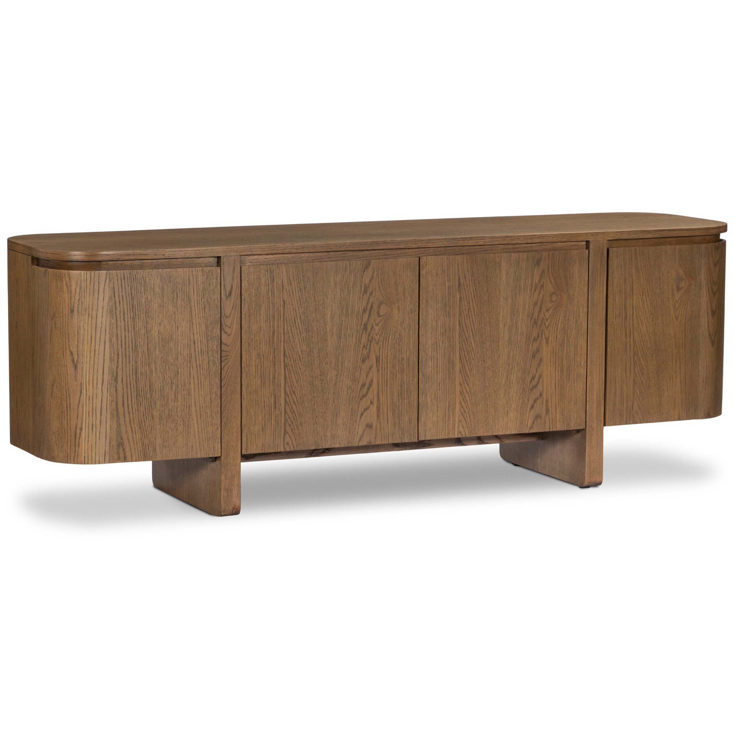 Elle 4 Door Media Console, Tawny Oak Veneer