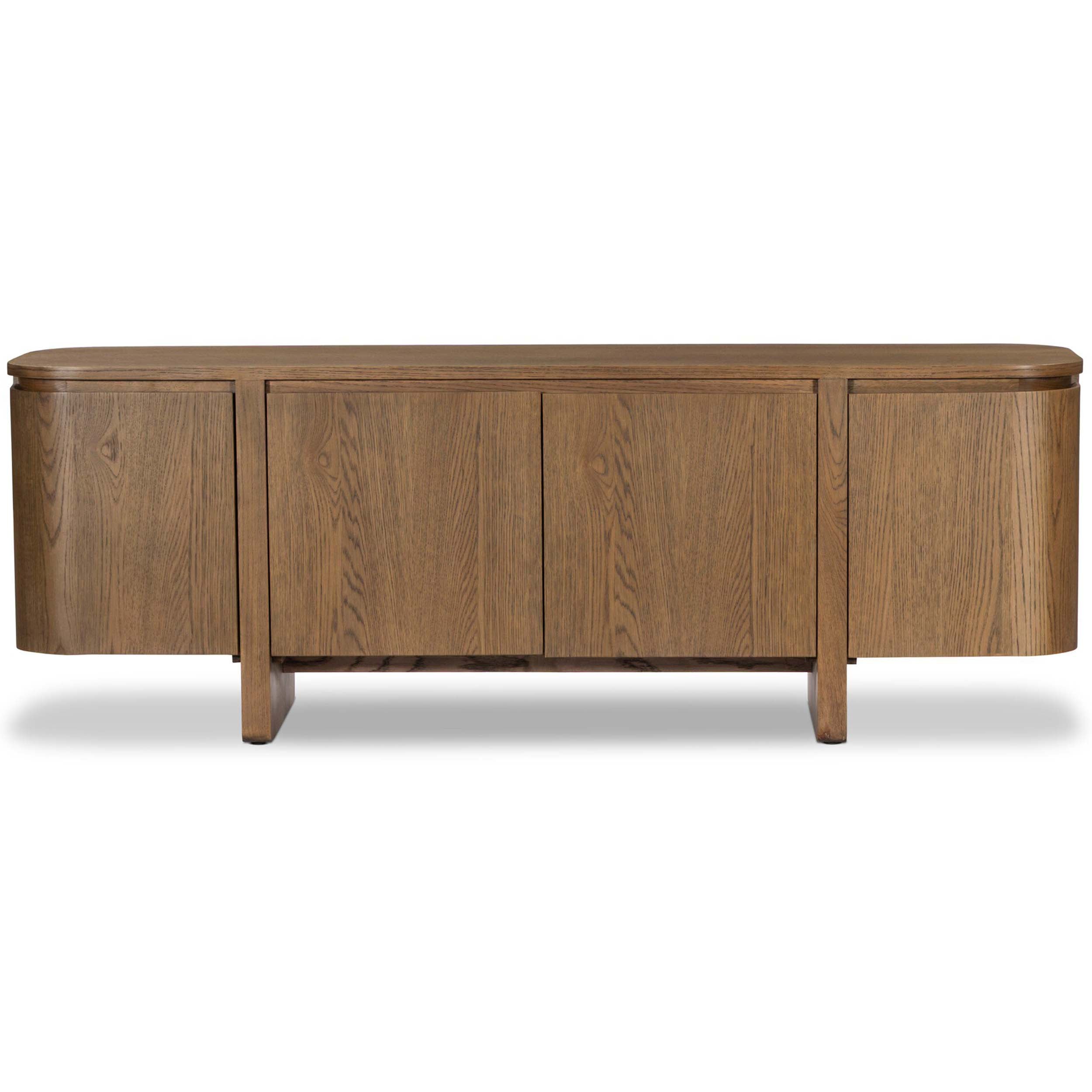 Elle 4 Door Media Console, Tawny Oak Veneer