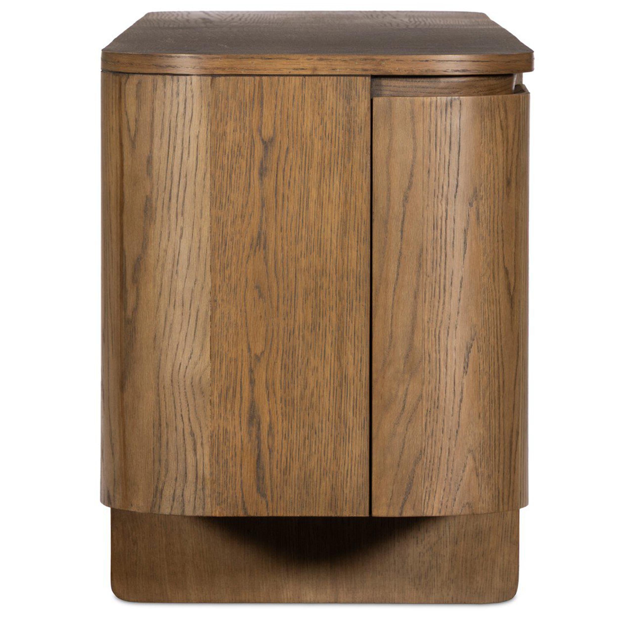 Elle 4 Door Media Console, Tawny Oak Veneer