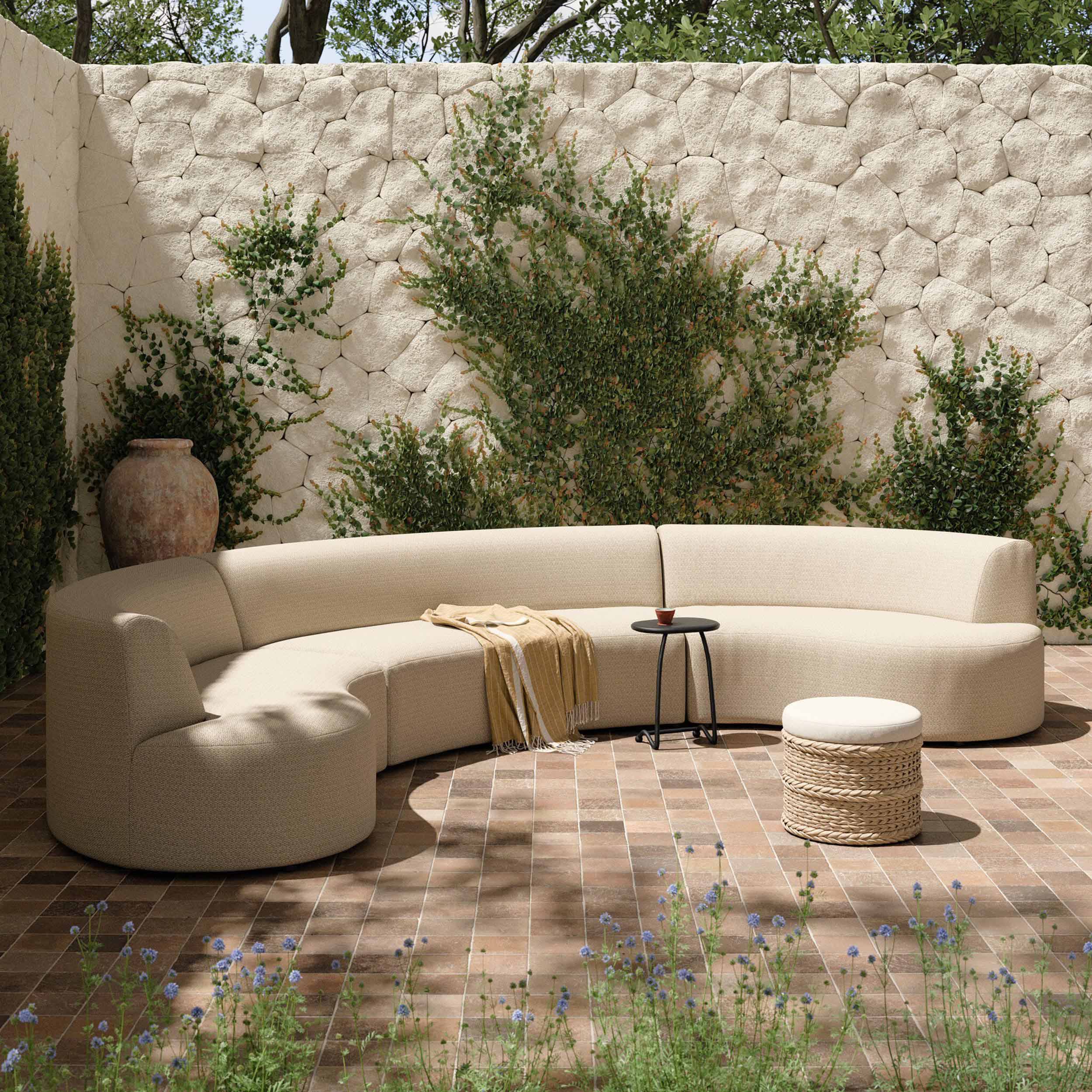 Opal Outdoor 3-Piece Sectional, Faye Sand