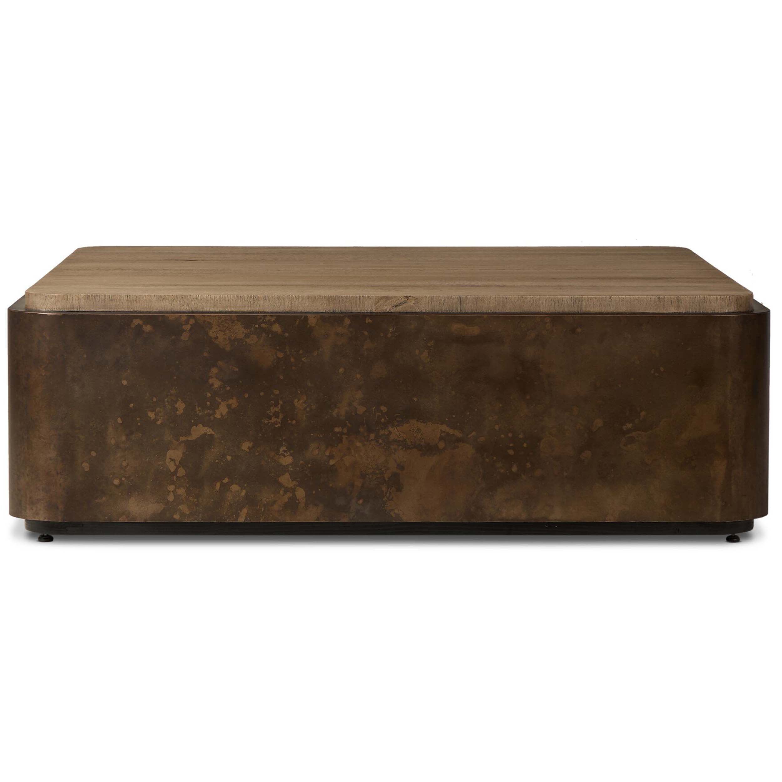 Kipp Square Coffee Table, Burnt Bleached Oak Resawn