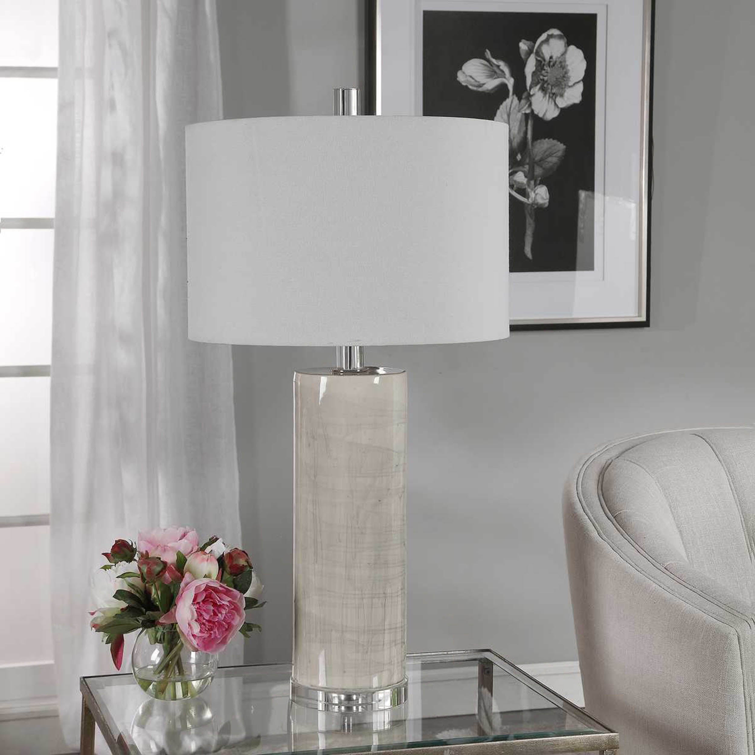 Zesiro Table Lamp, Beige