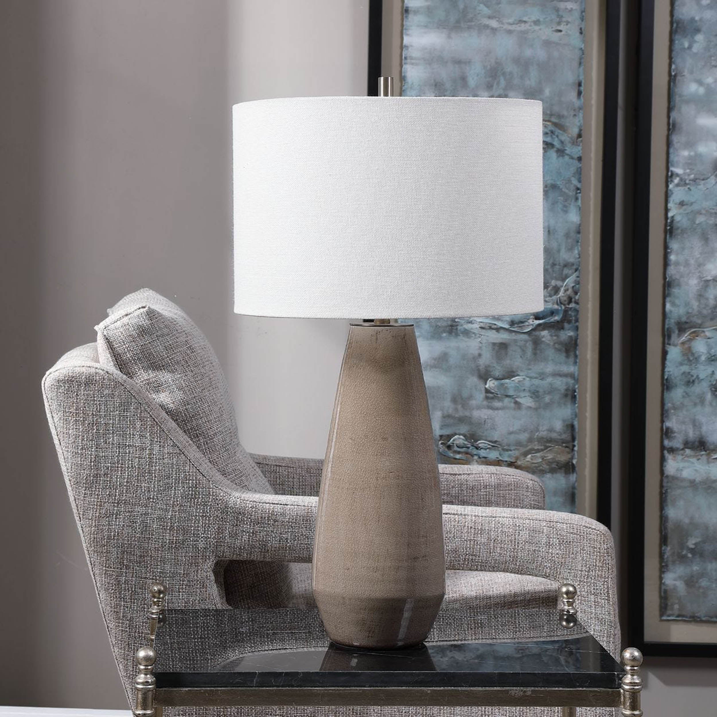 Volterra Table Lamp, Taupe