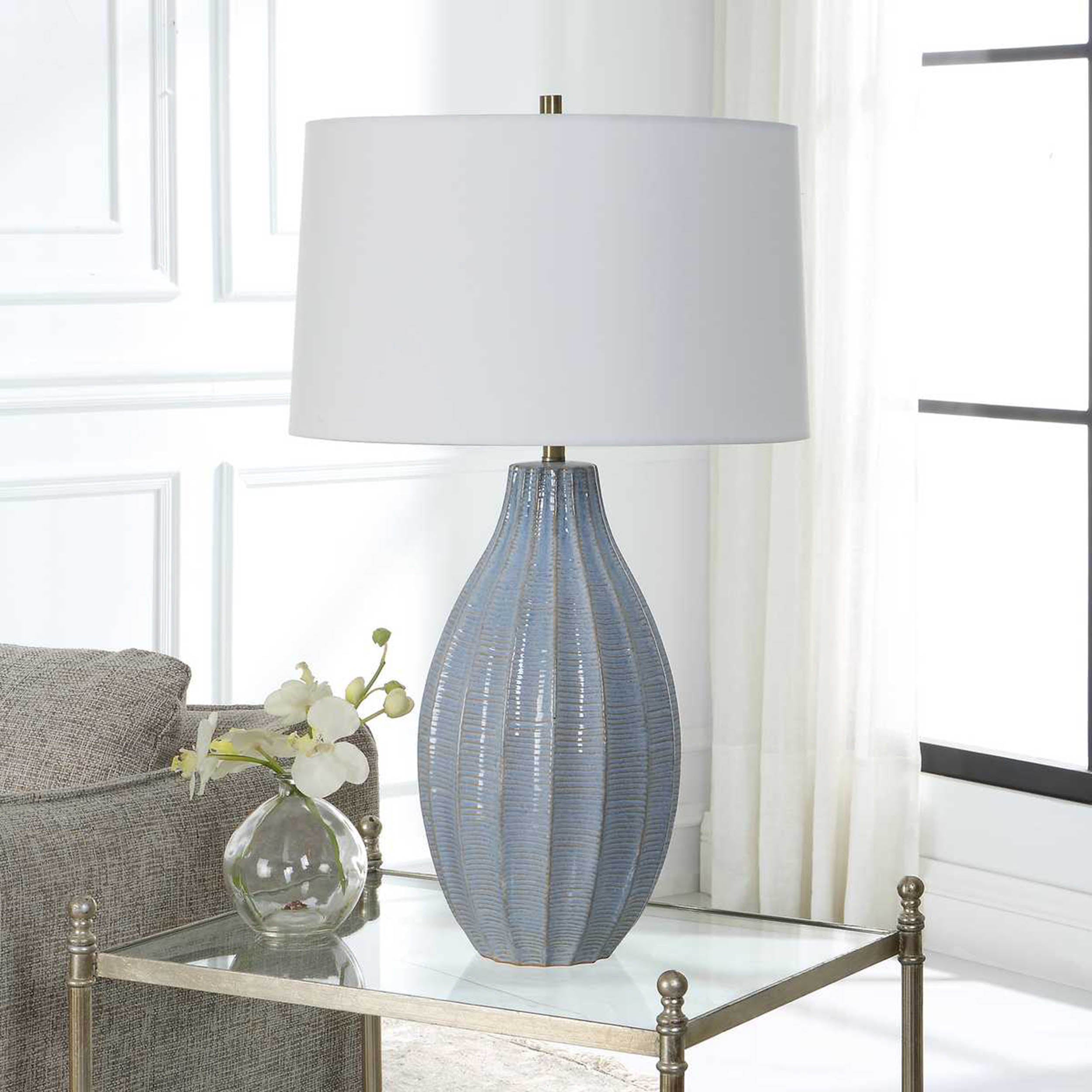 Veston Table Lamp, Blue