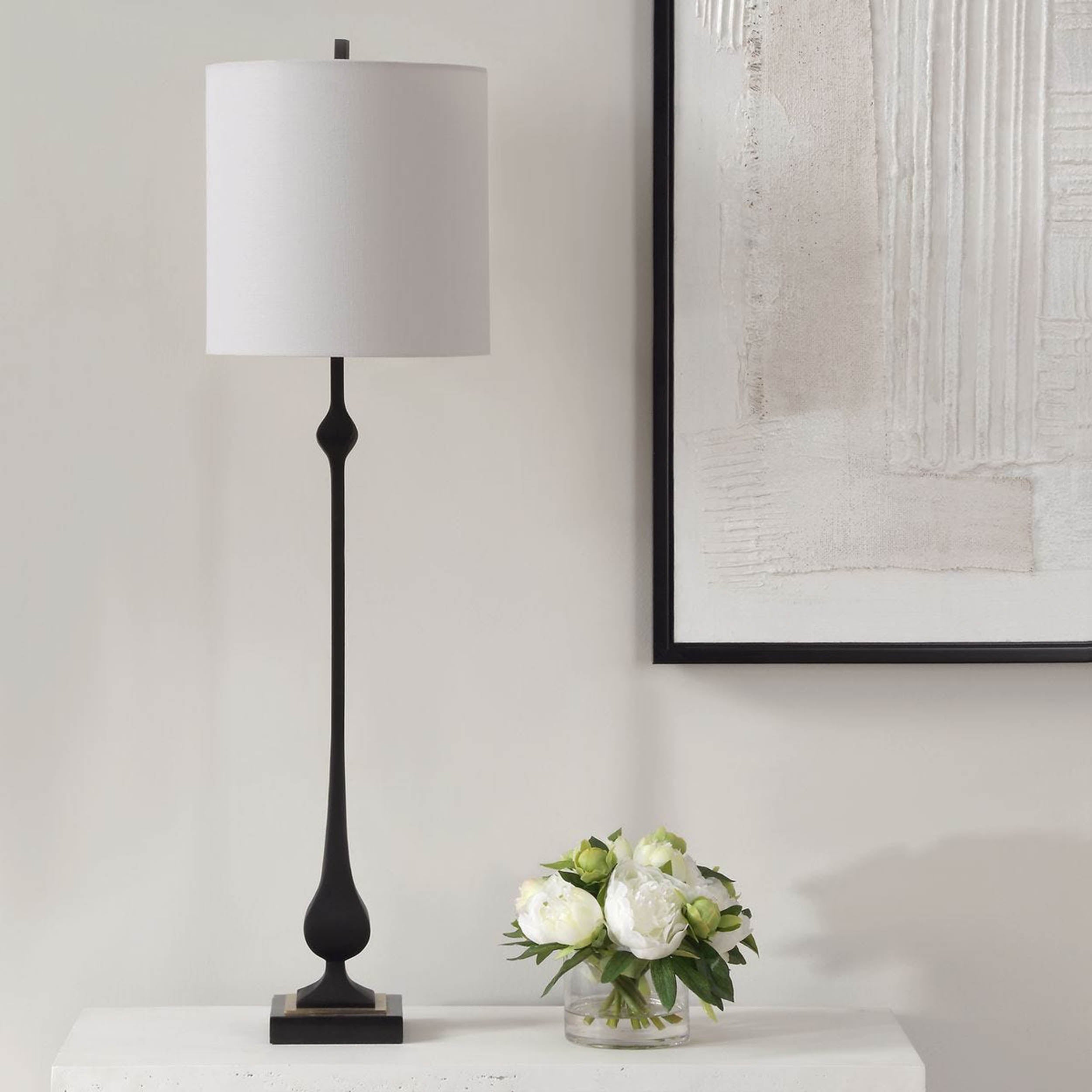Hightower Buffet Lamp, Satin Black