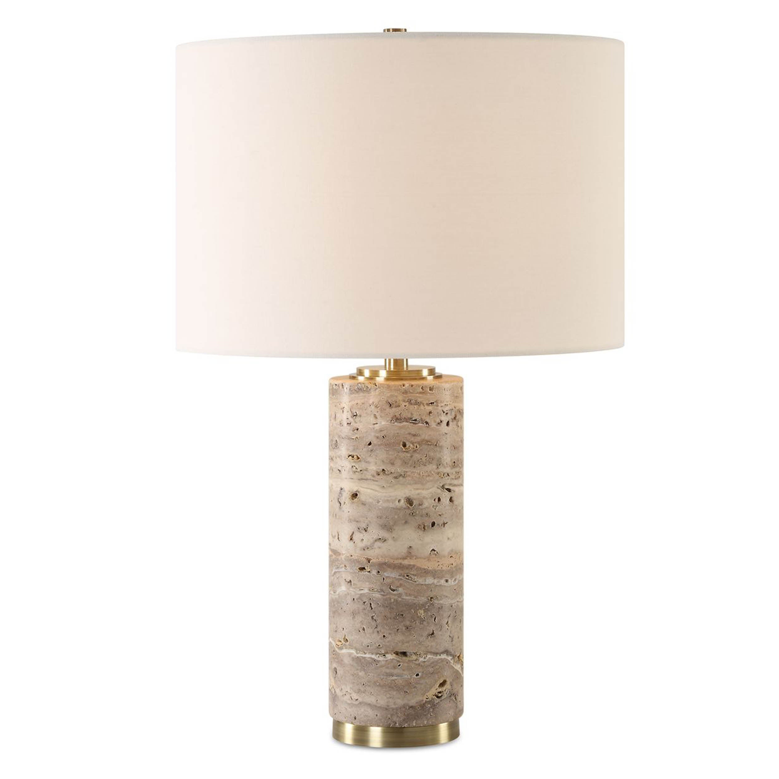 Cortado Table Lamp, Travertine