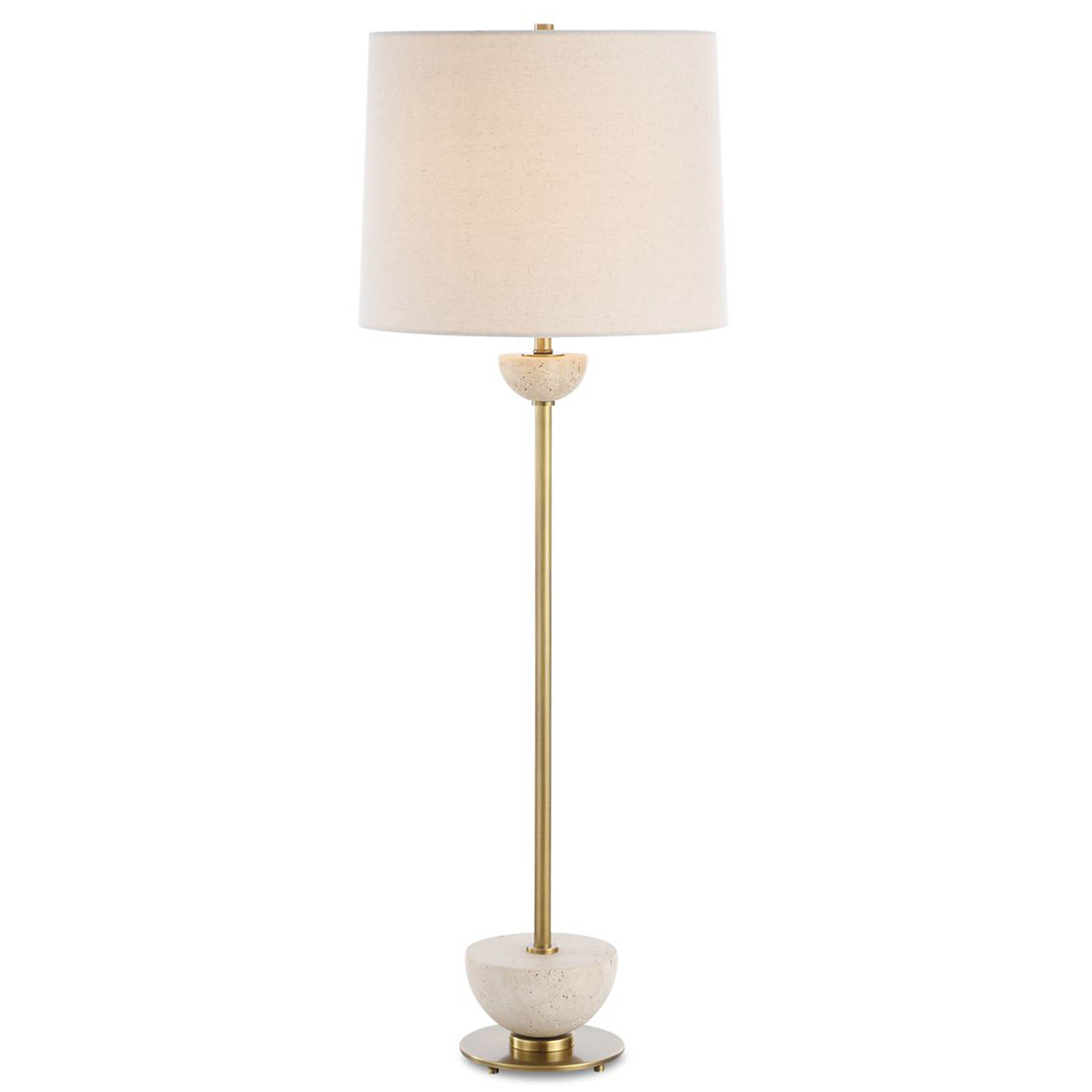 Hemisphere Buffet Lamp, Travertine