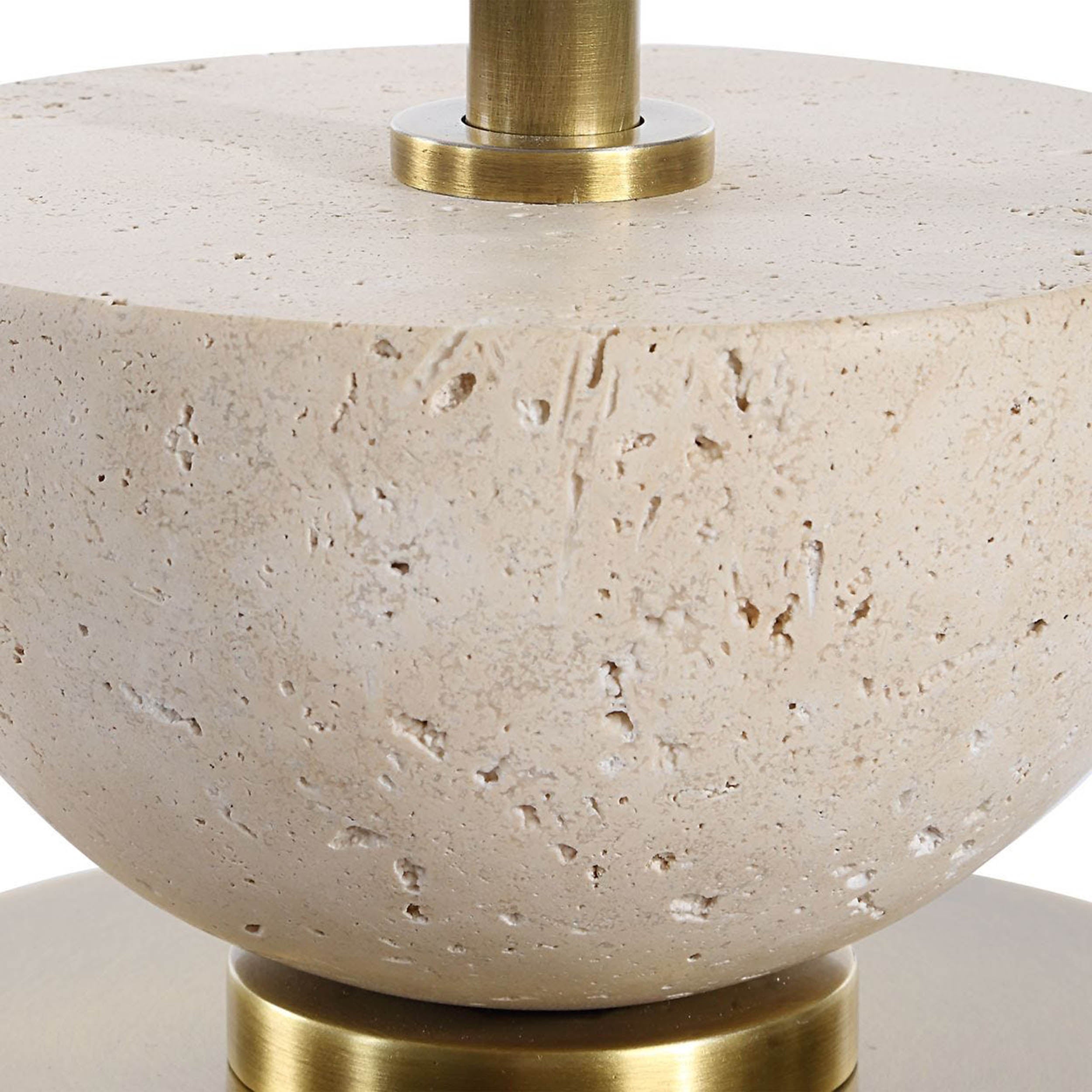 Hemisphere Buffet Lamp, Travertine