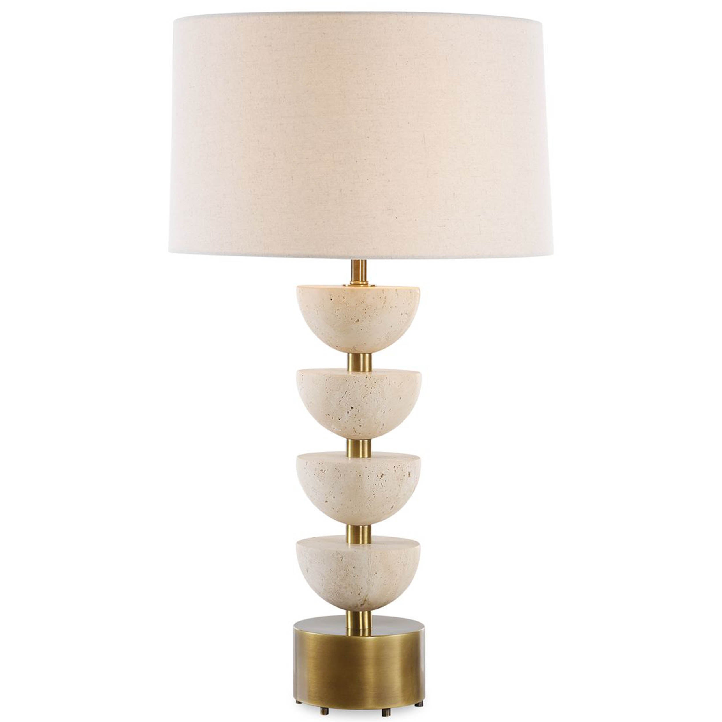 Hemisphere Table Lamp, Travertine