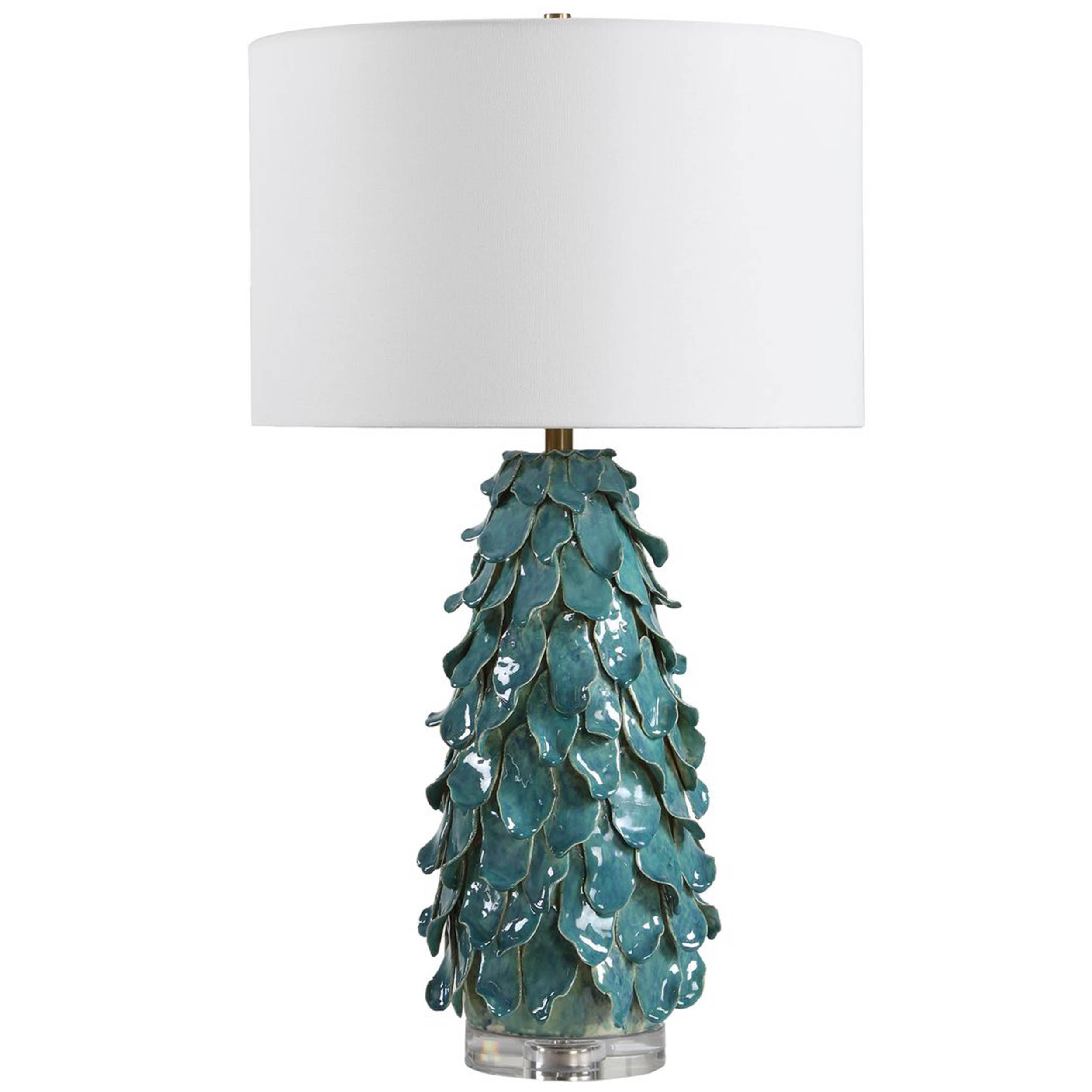 Mina Table Lamp, Aged Teal Blue