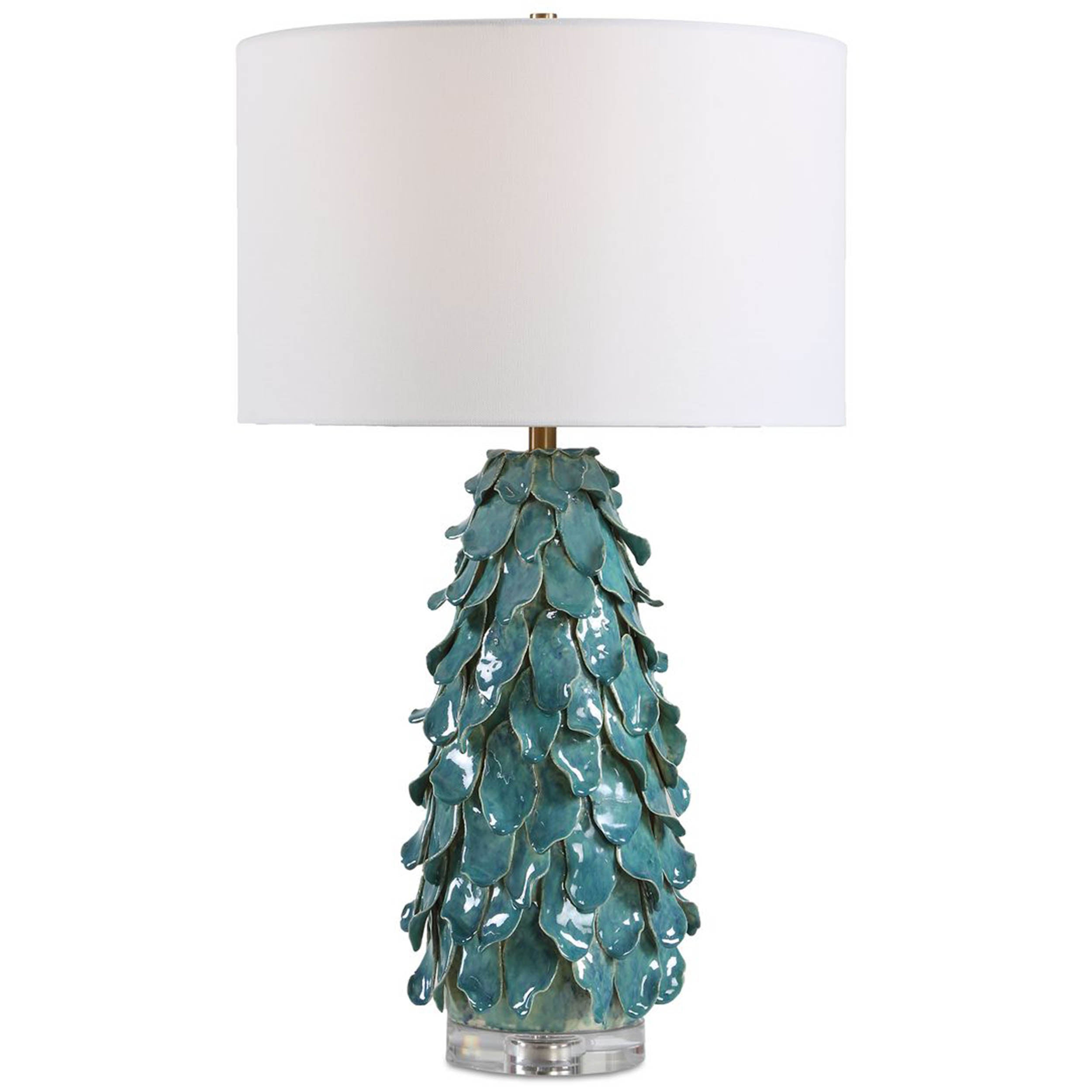 Mina Table Lamp, Aged Teal Blue