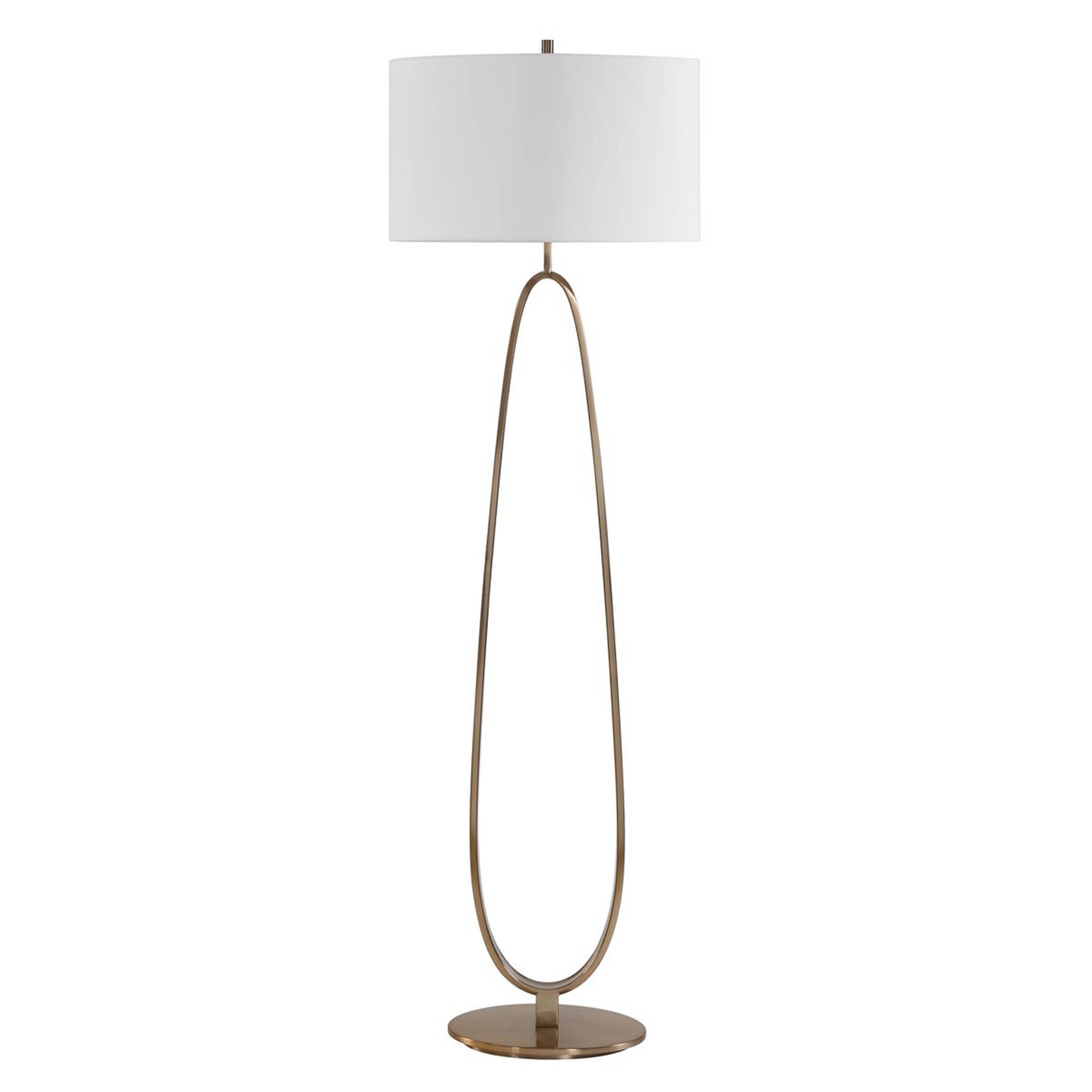 Tordin Floor Lamp, Antique Brass