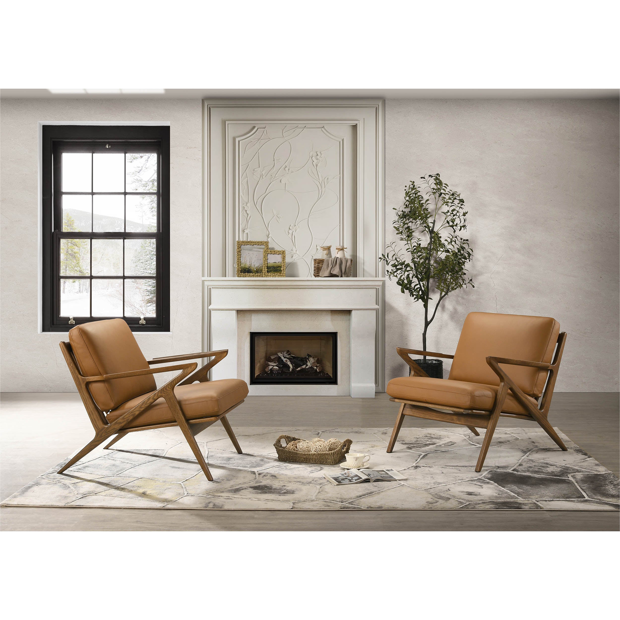 Loki 4136 Chair, Saddle/Walnut