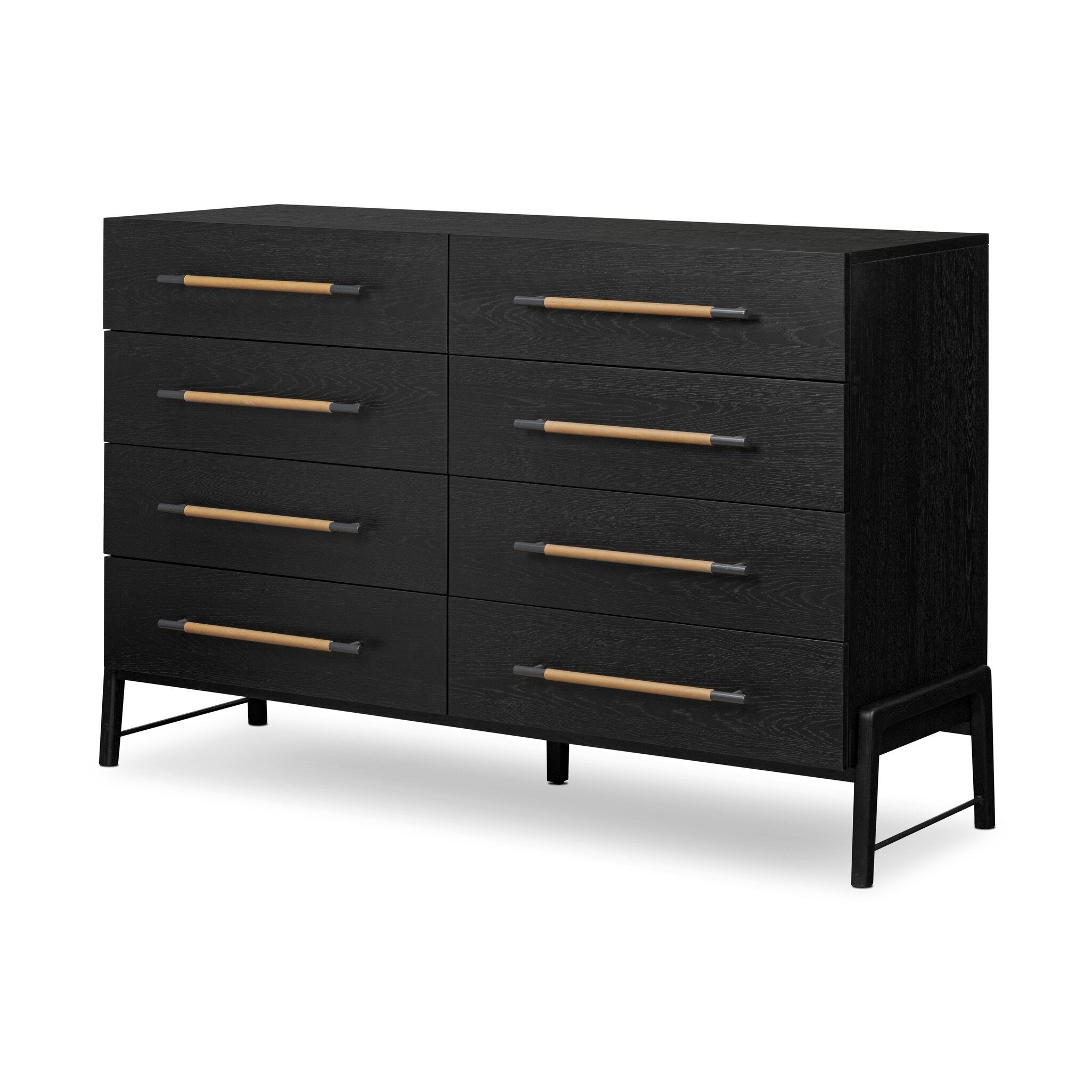 Rosedale 8 Drawer Dresser, Ebony Oak Veneer