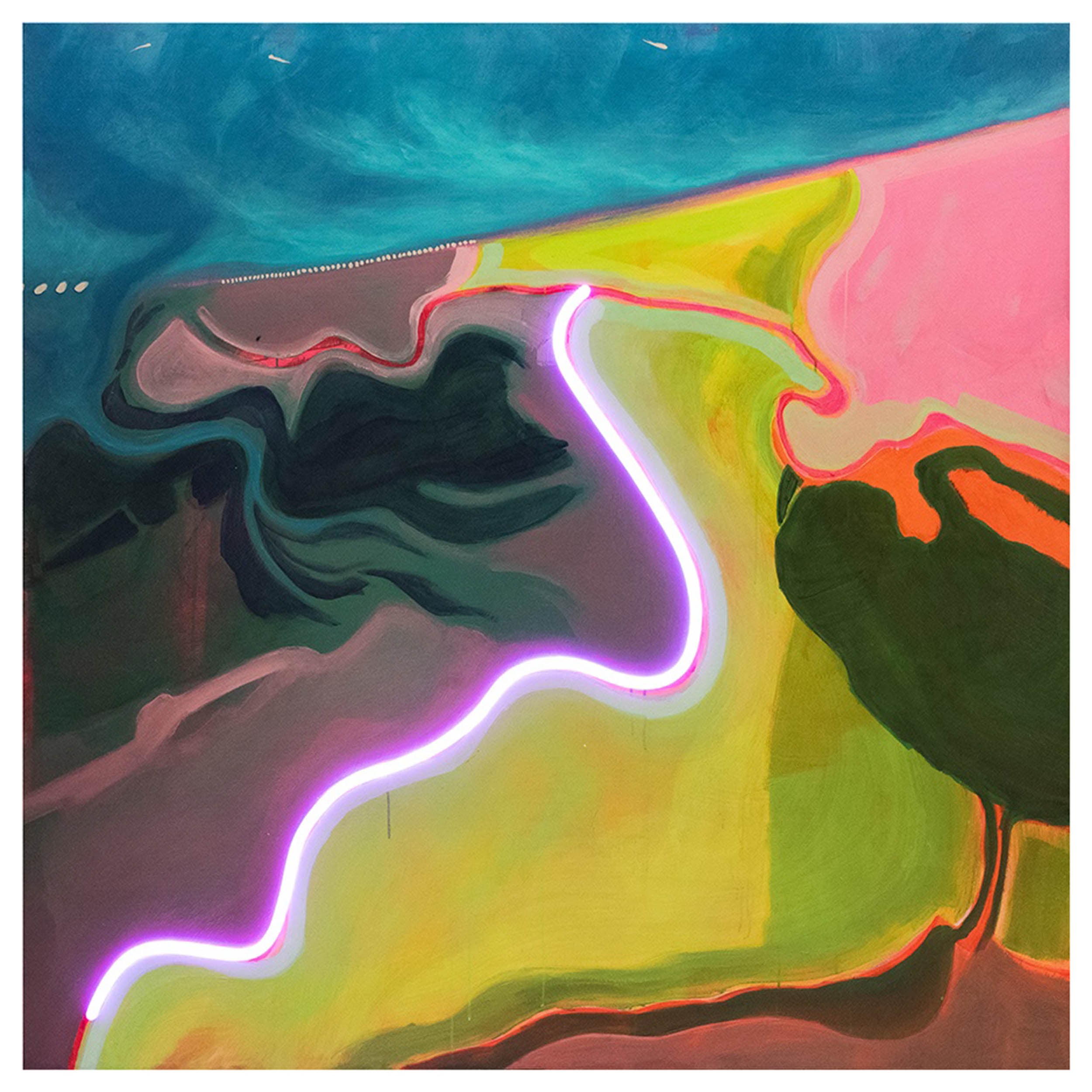 Lagoon with Neon Shoreline I
