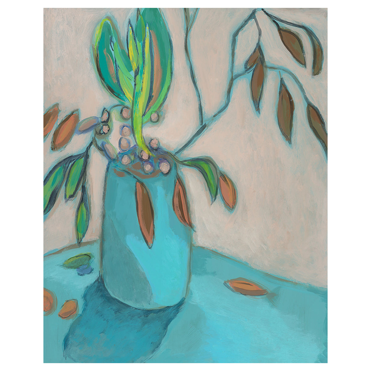 Teal Table Plants