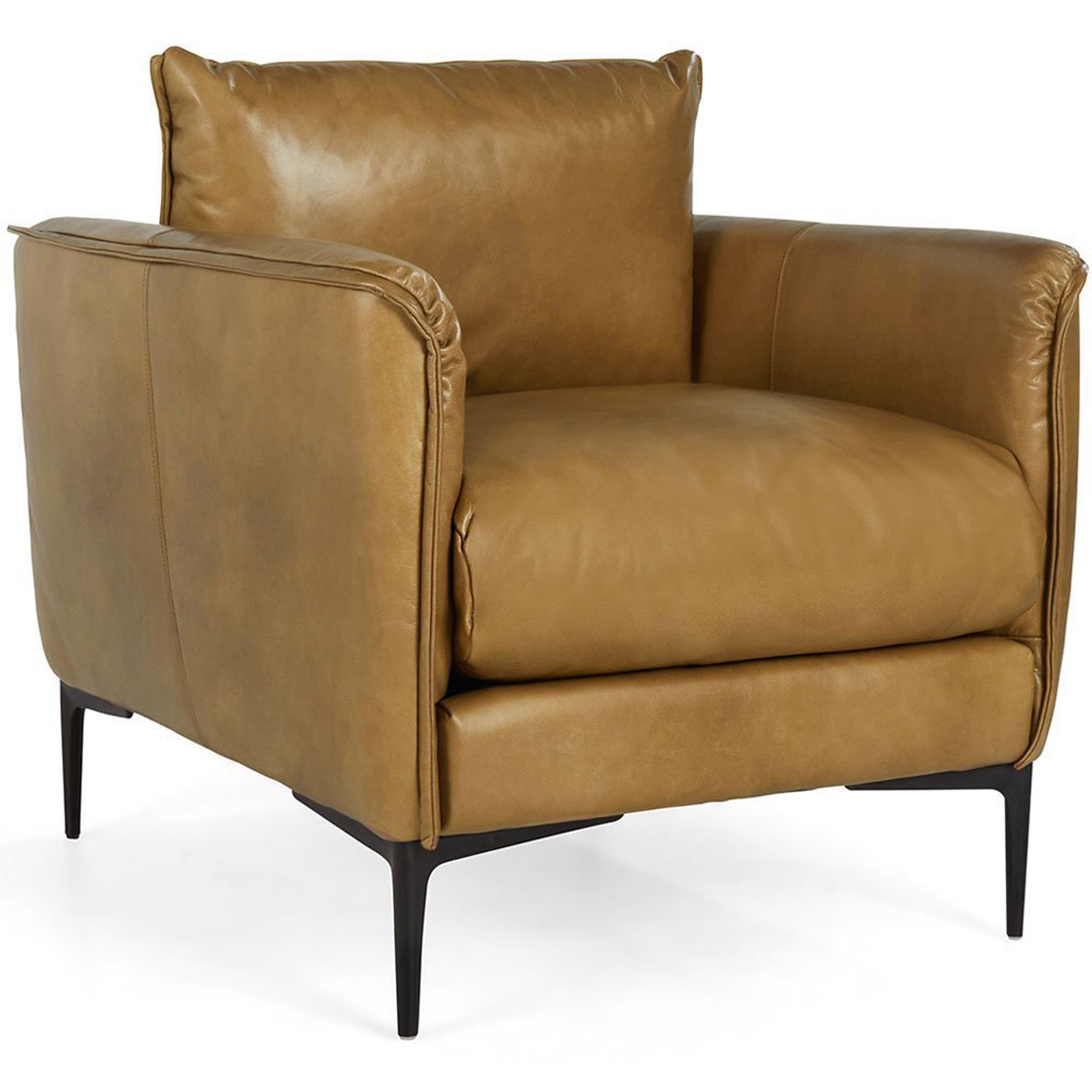 Abigail Leather Club Chair, Adobe Tan