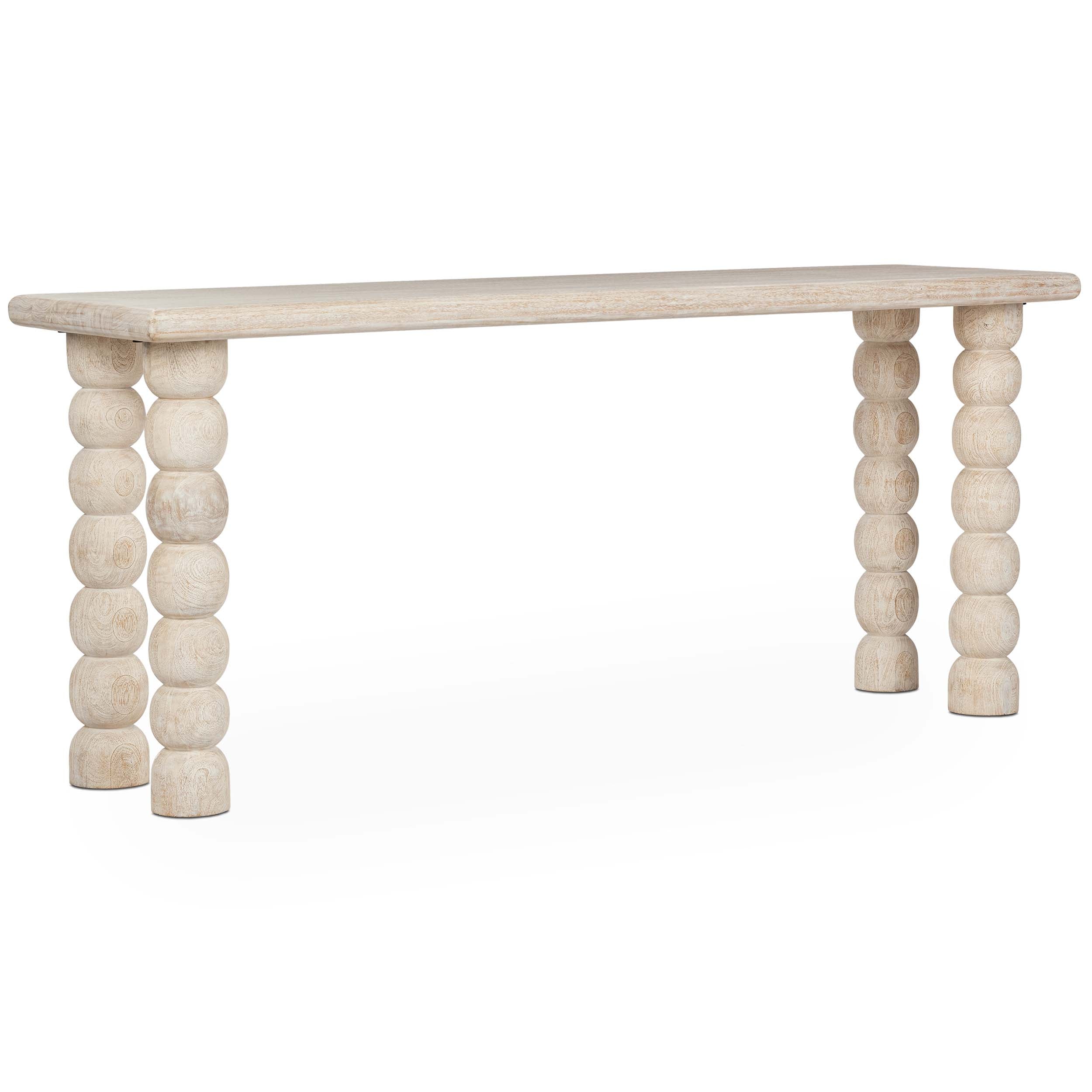Adir Solid Wood Console Table, Cream